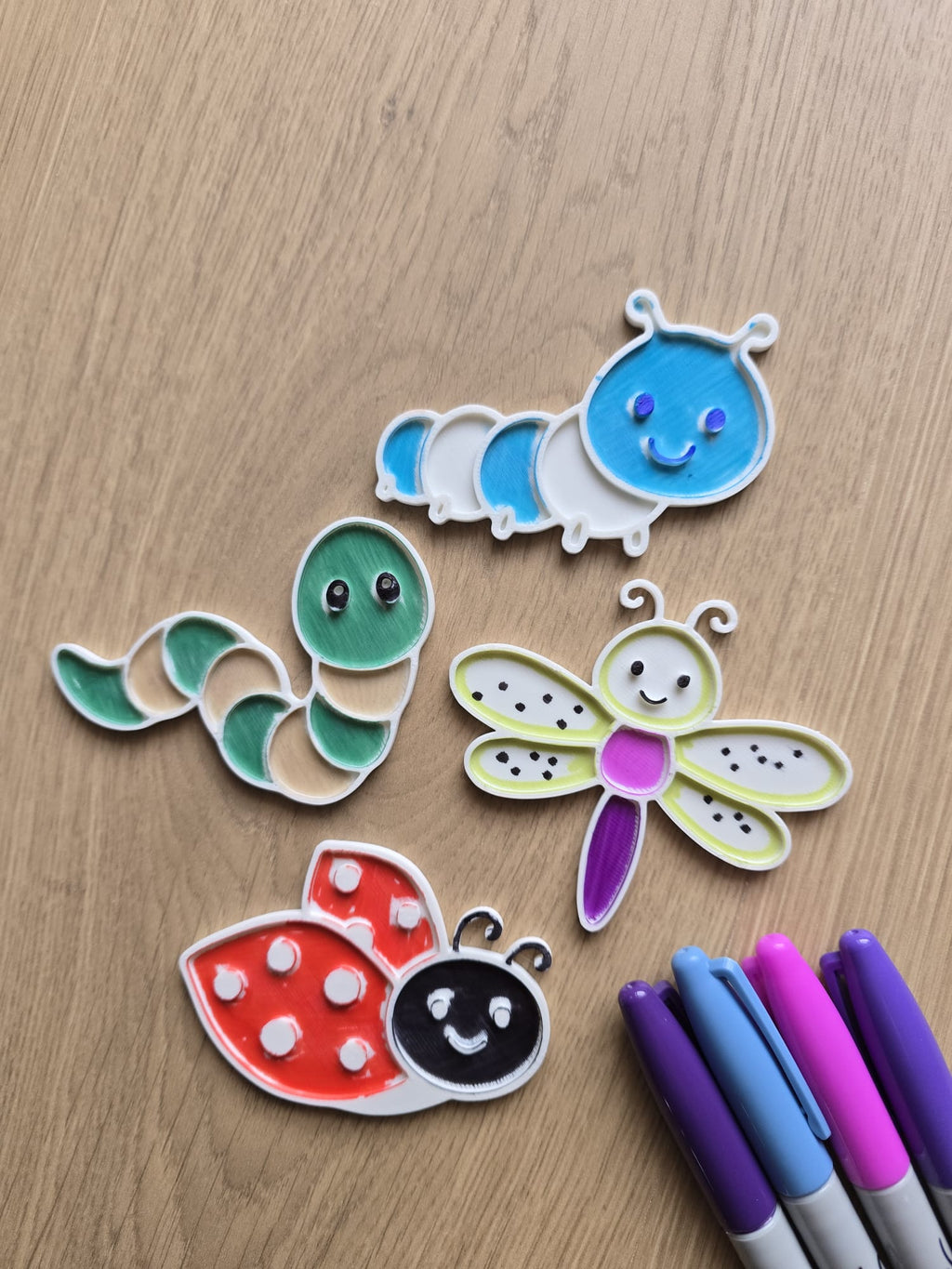 Cute Bugs Insect Marker Coloring Lady Bug Worm