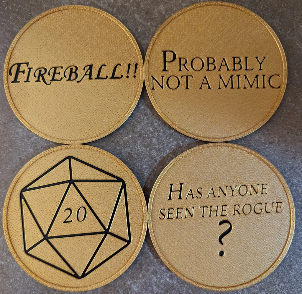 D&D Inspired Drink Coasters and Holder