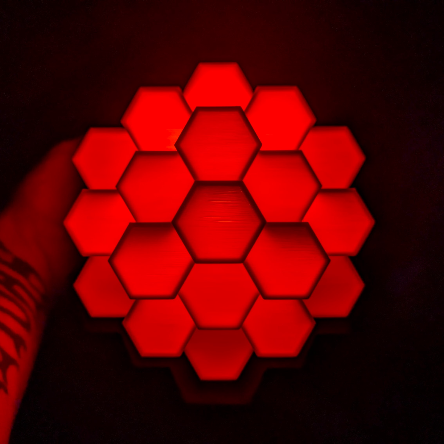 Geometric Hex Lamp with Base