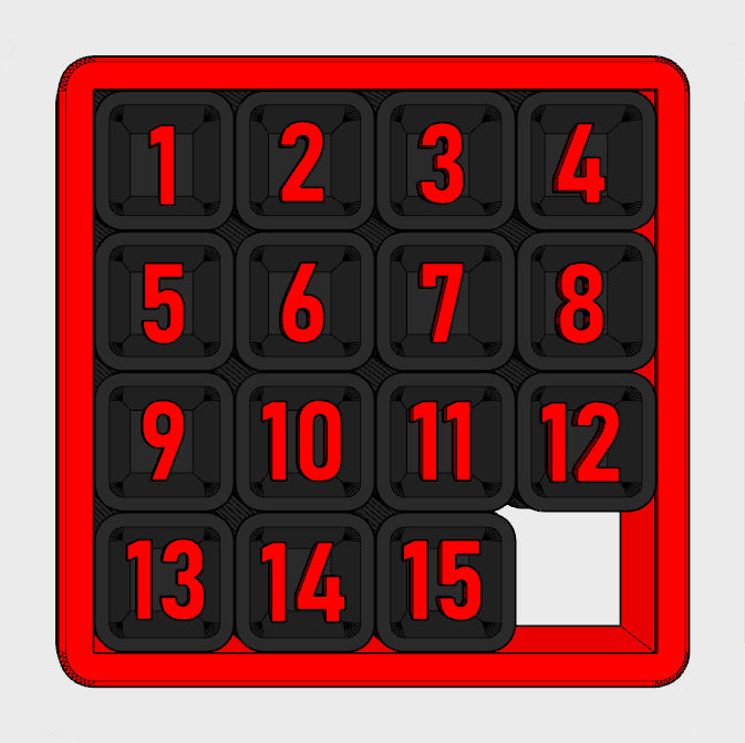 Print in Place Sliding Number Puzzle - Multicolor