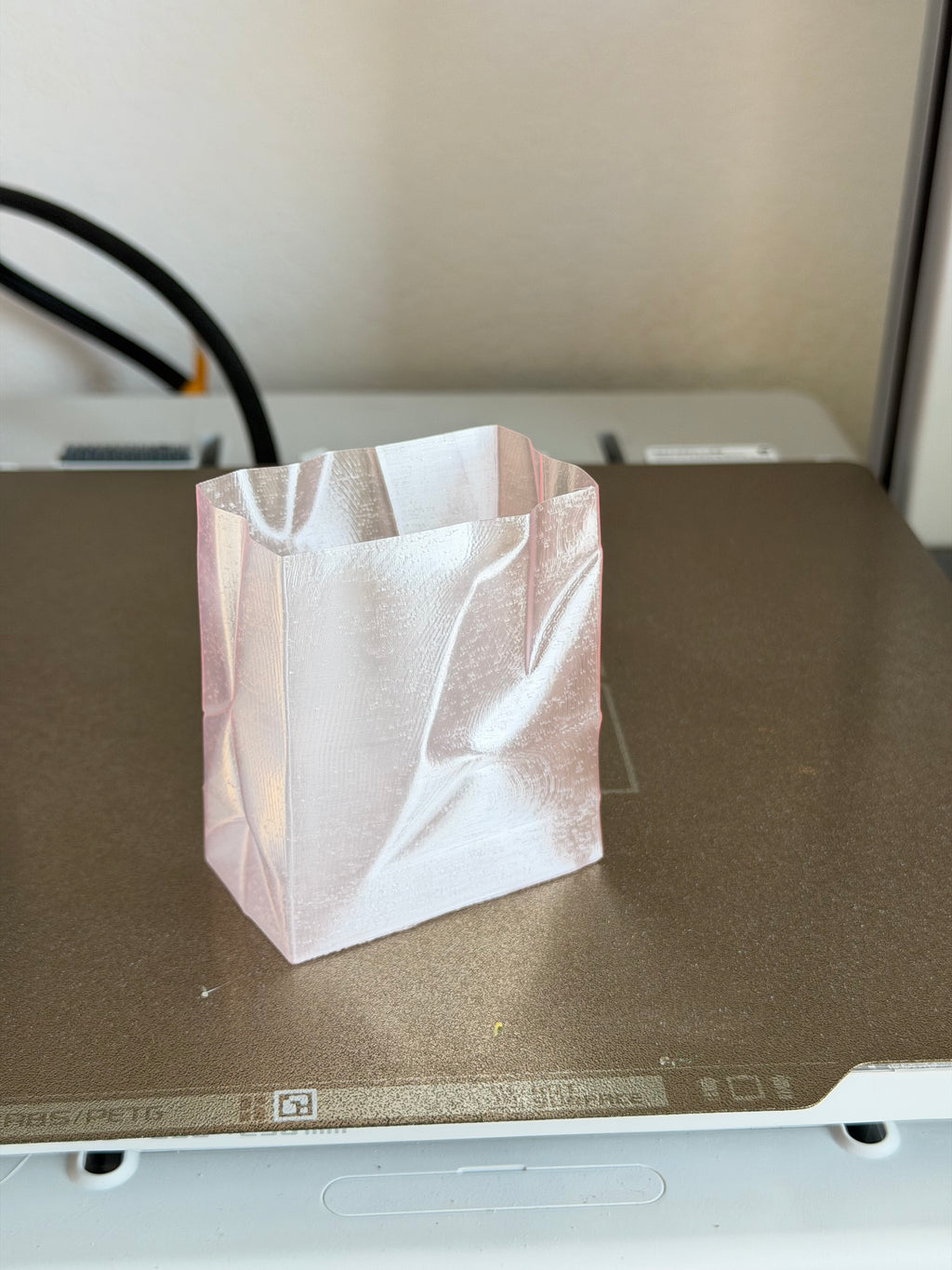 Aesthetic translucent paper bag vase