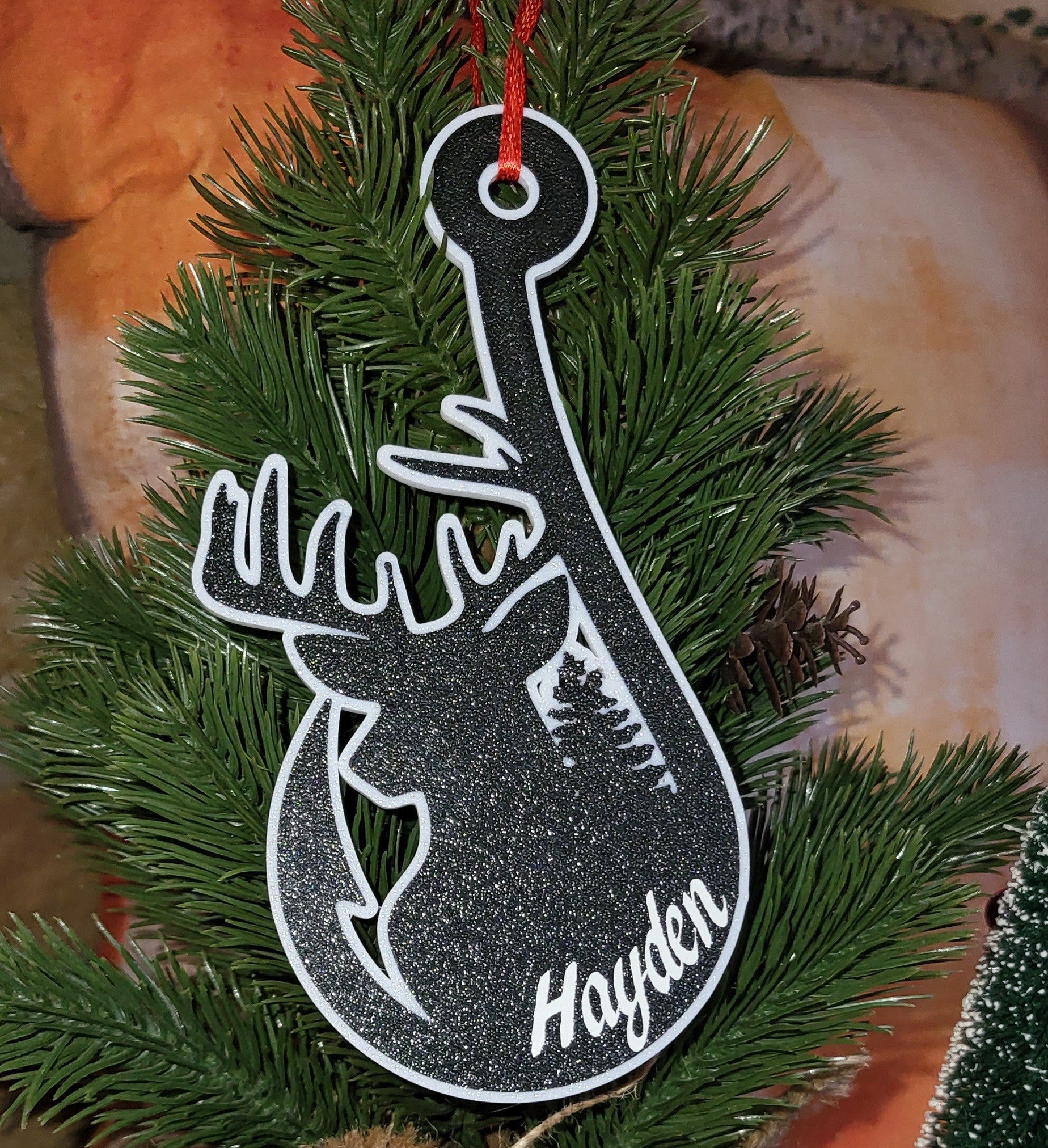Deer in hook Keychain/Ornament