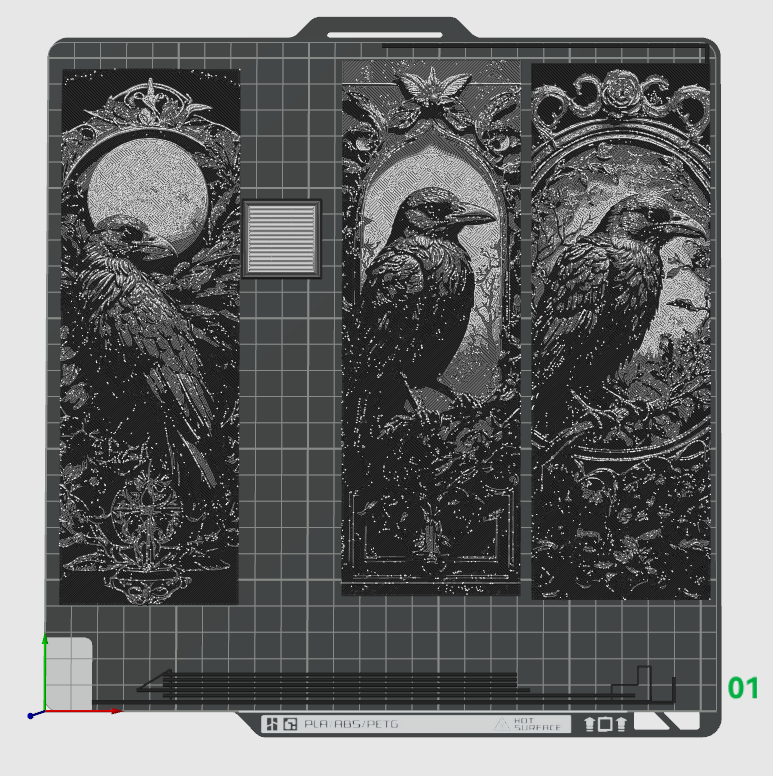 Carvings Raven and the Midnight Moon - 3 Bookmarks