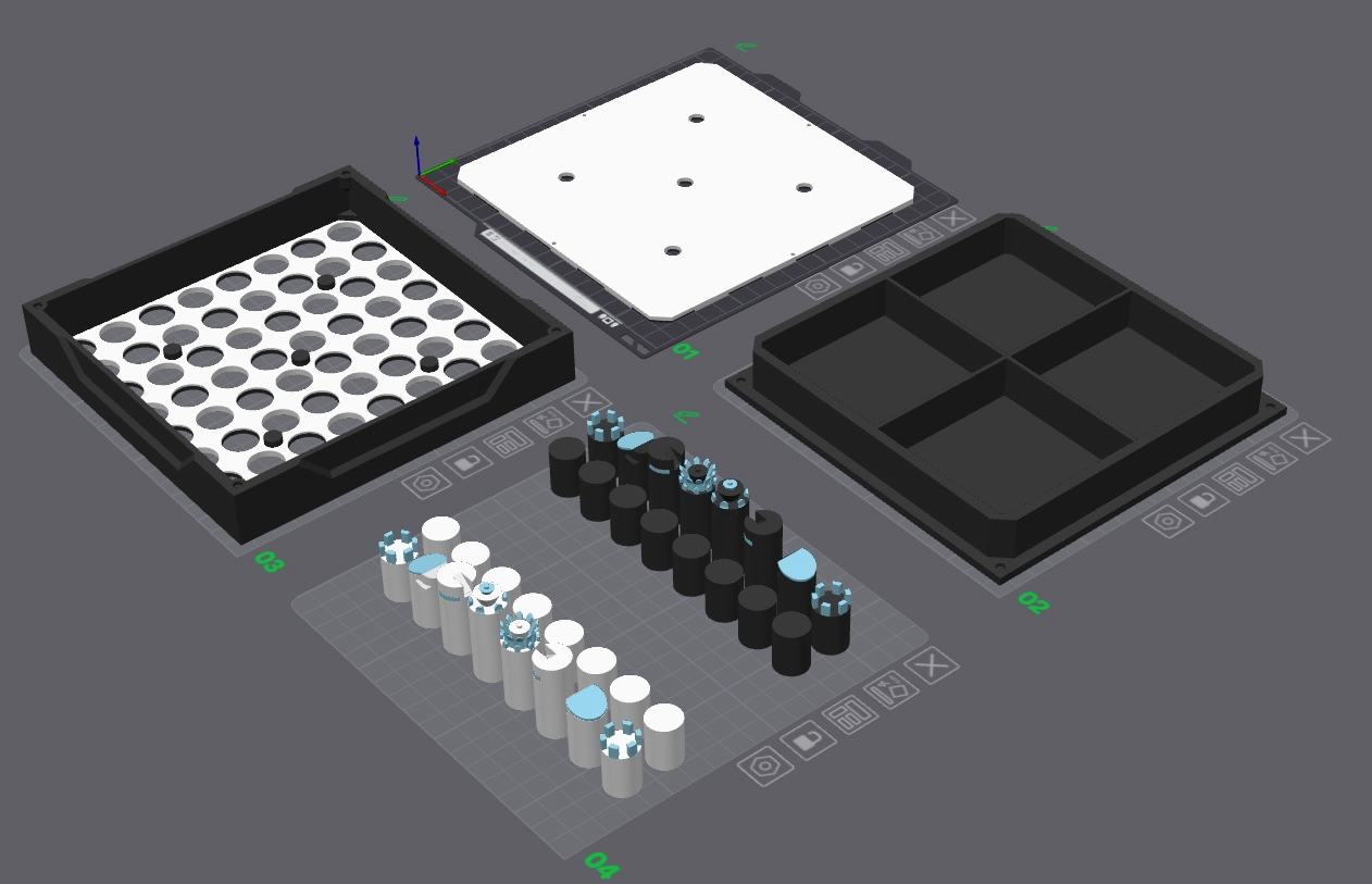 Chess with foldable Chessboard and 2Color Figures