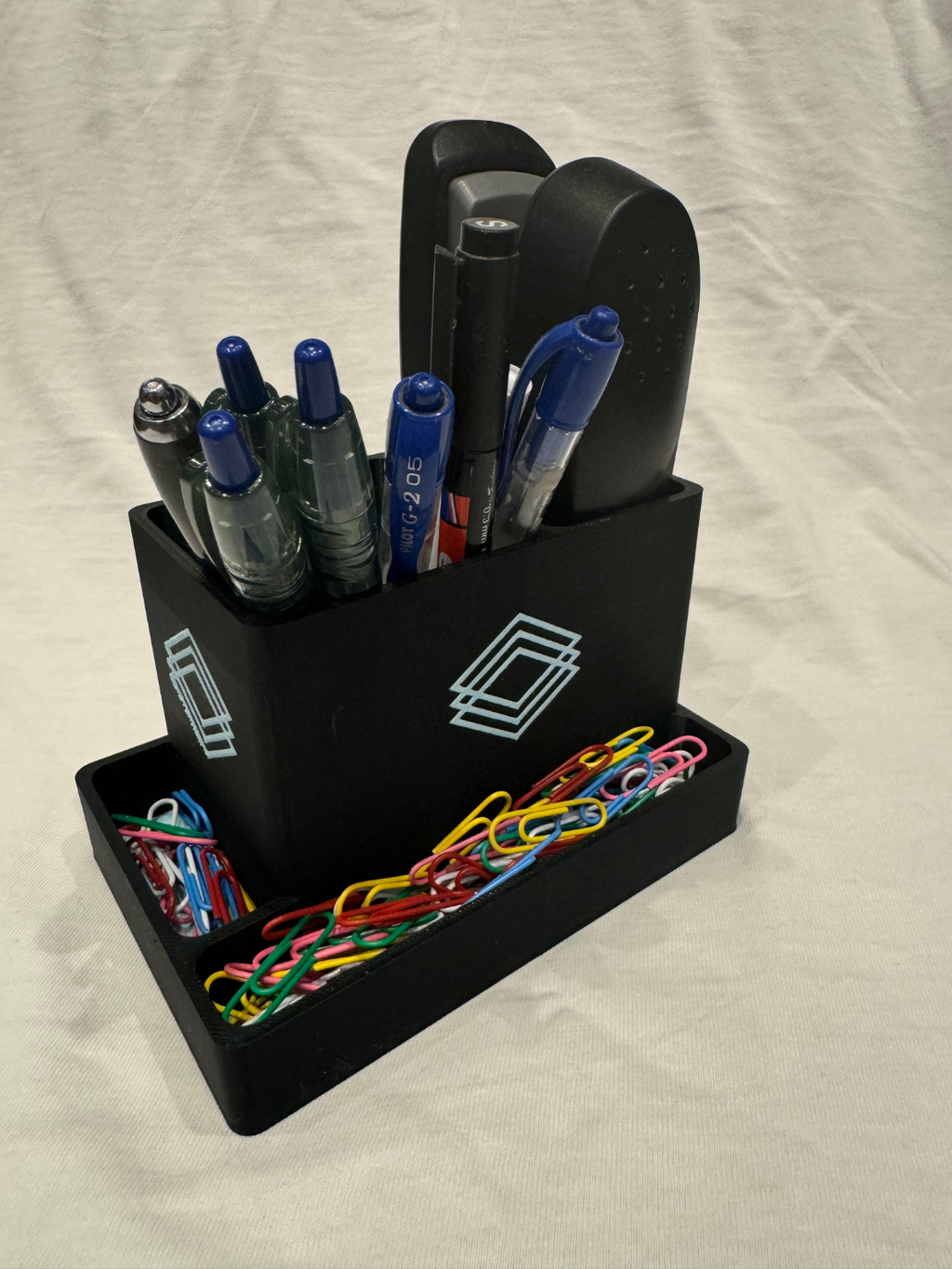 Pen Holder with Stapler and Paper Clip Box