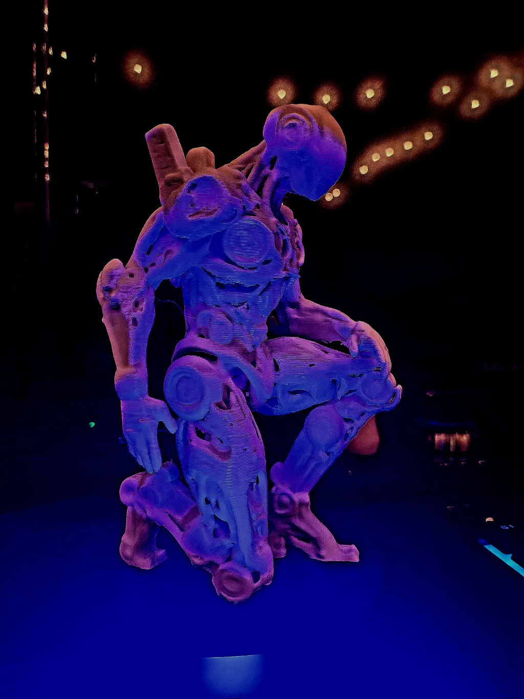 Cyberpunk robot statue