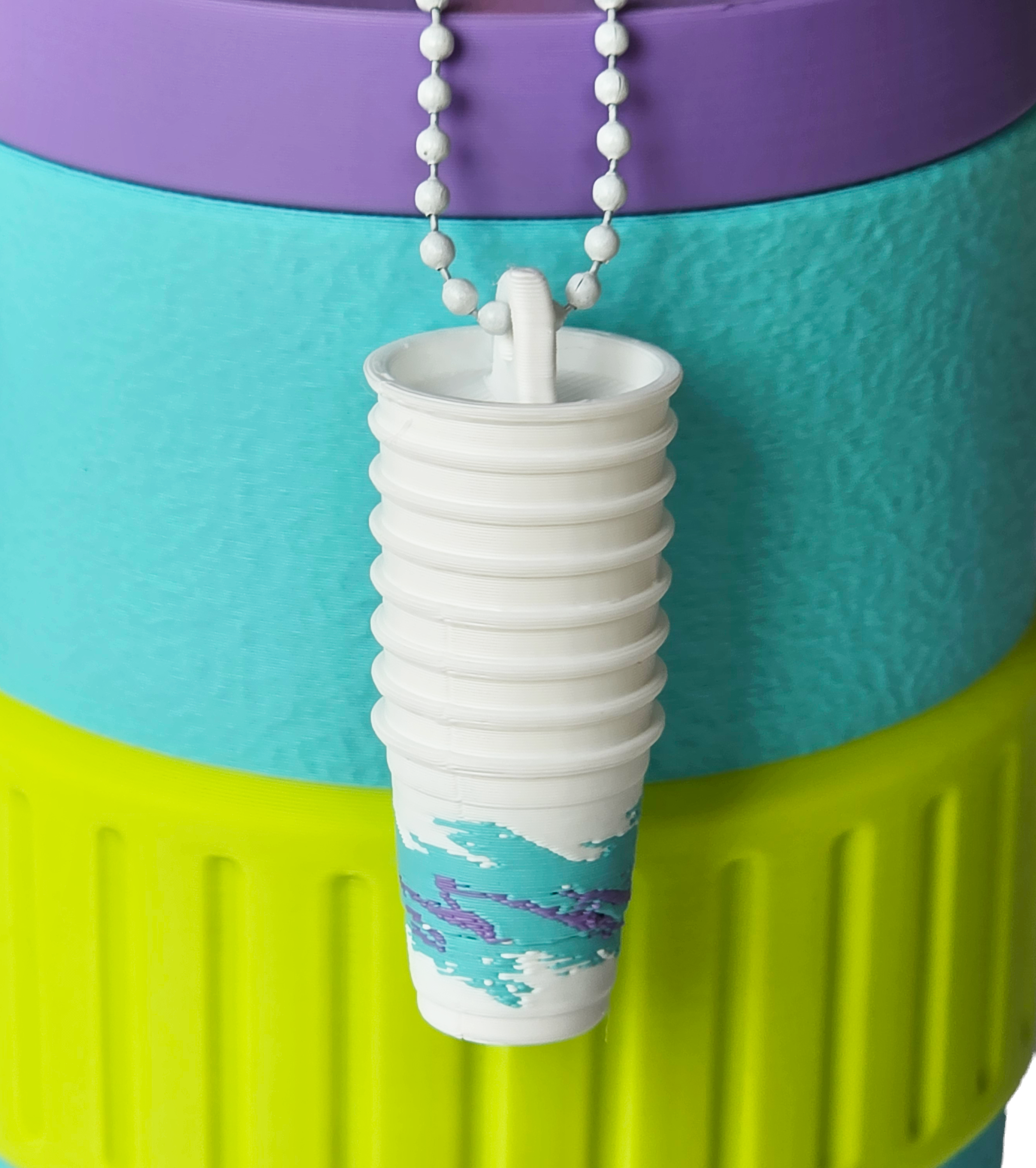 Paper Cups Stack Keychain, Jazz Solo 90s Print