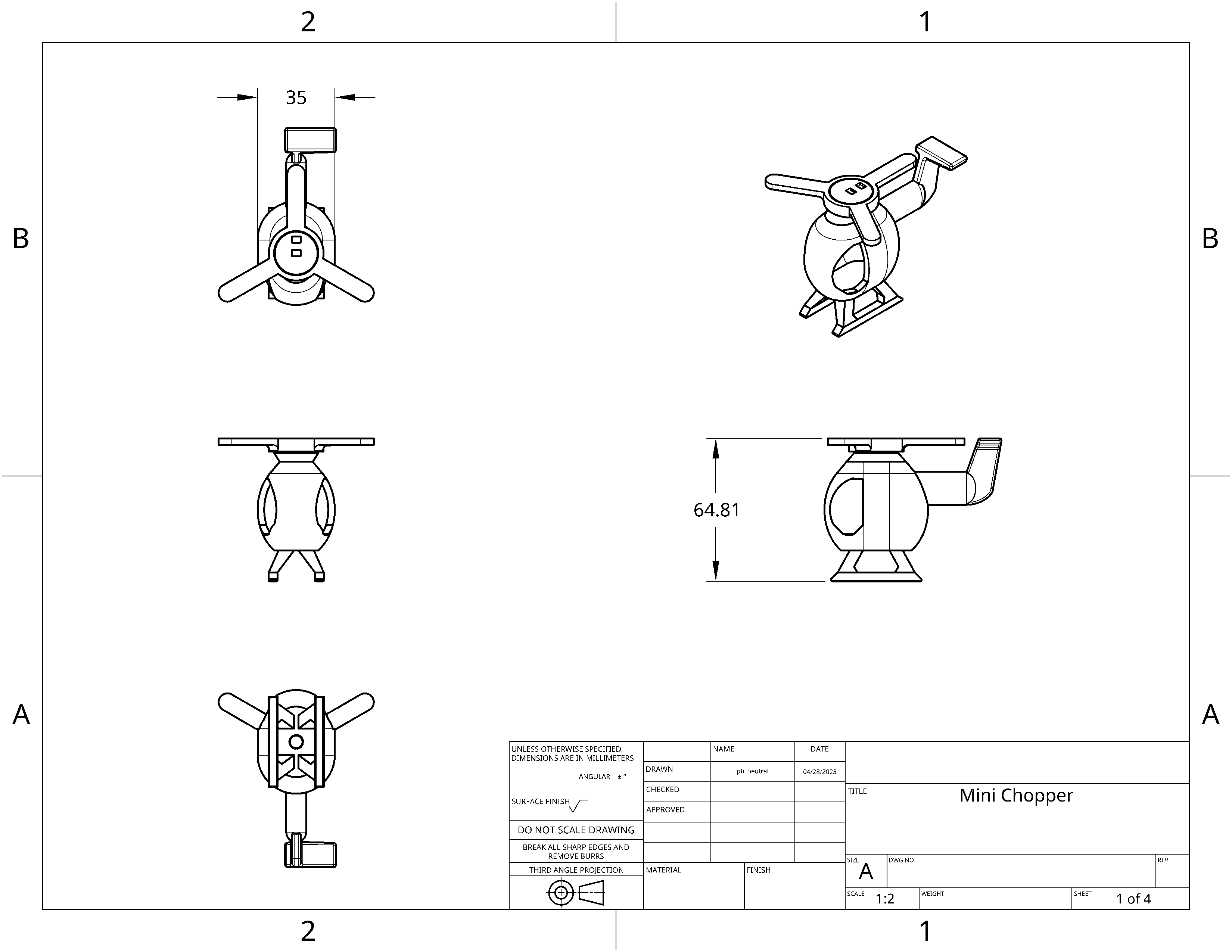 Mini Chopper for Kids (Print in Place)