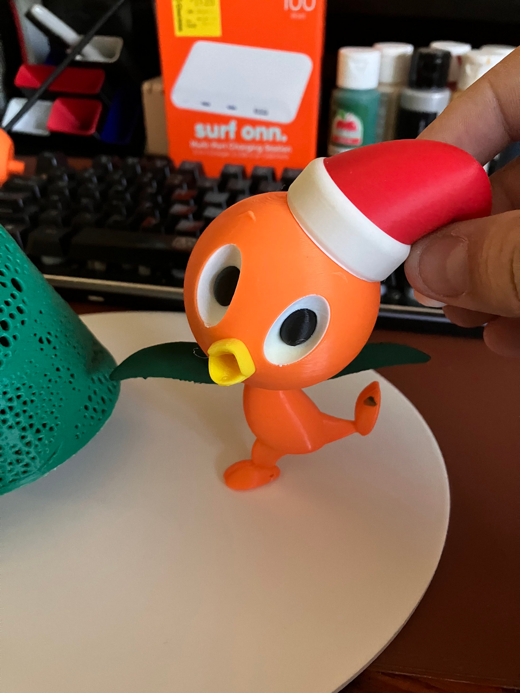 The Orange Bird Christmas Tea Light Scene