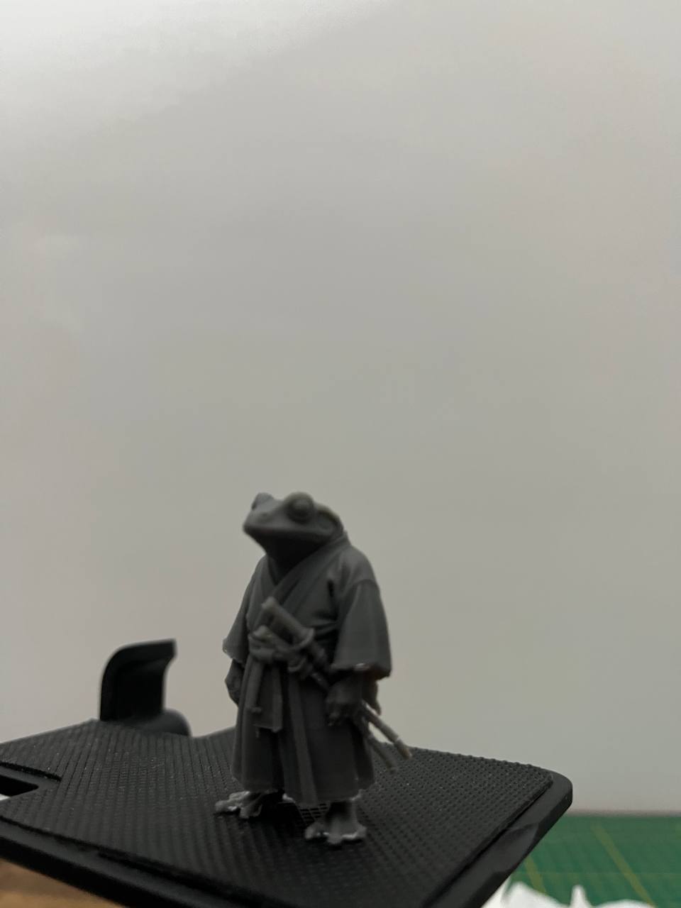 Miniature samurai frog swordsman