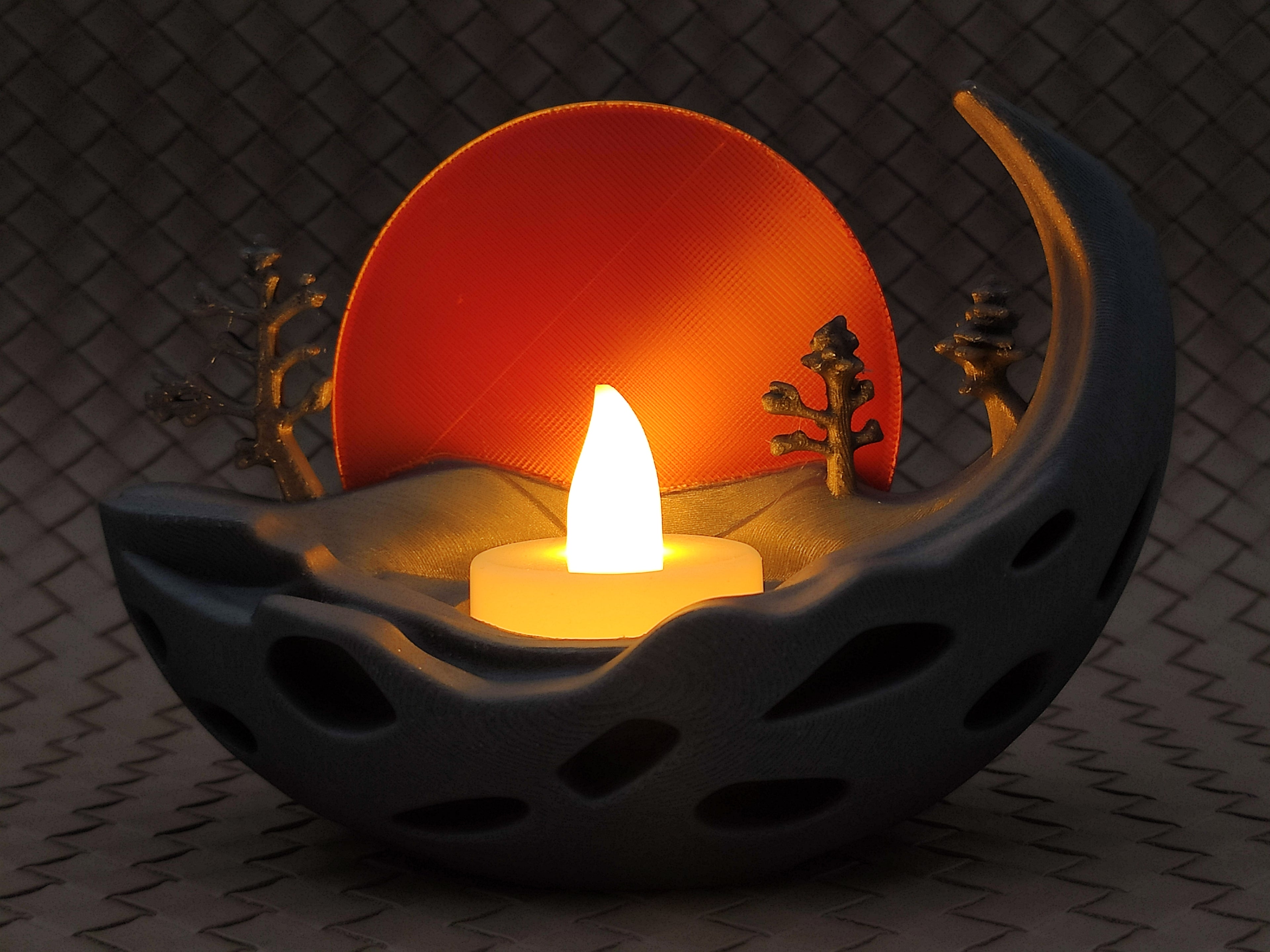 Sunset Hill - LED tea light holder (ams)