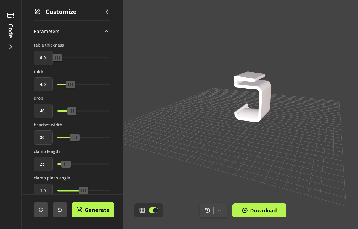 Customizable headset mount