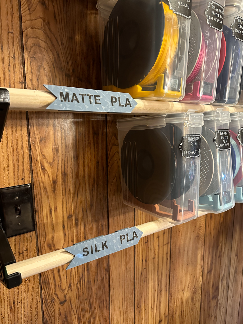 Joinable Filament Spool Rack Tags