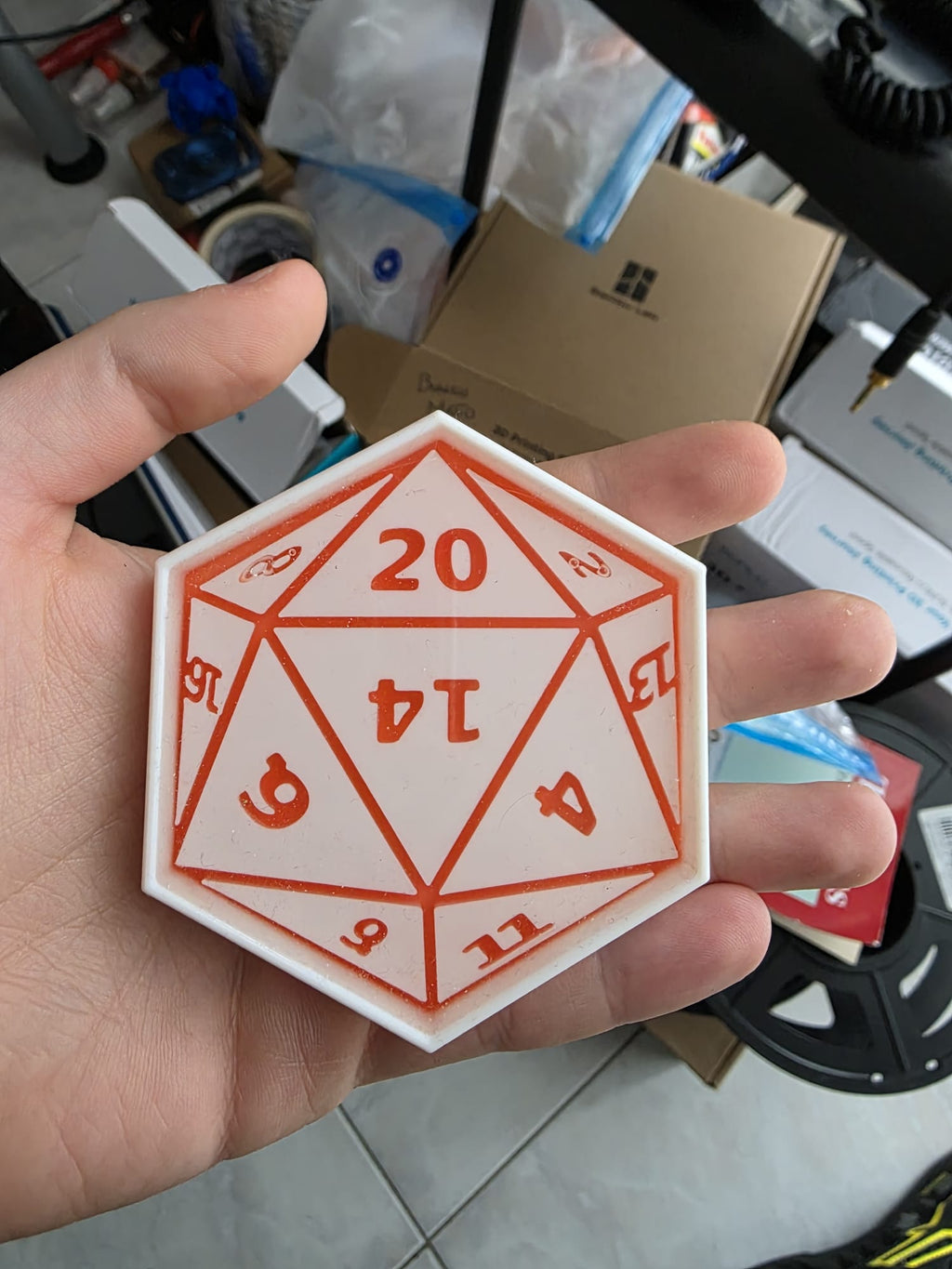 D20 Dice Coaster – Resin-Friendly