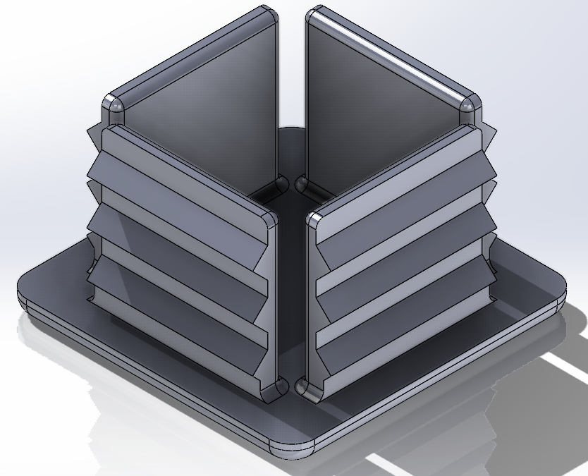 Box Tubing End Cap - 1.5x1.5x0.125in.