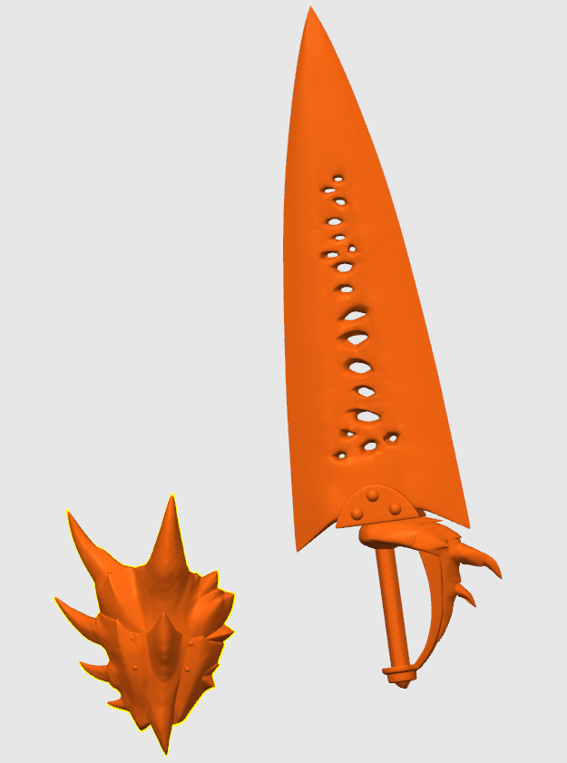 Heat Edge Sword and Shield (Scalable for big size)
