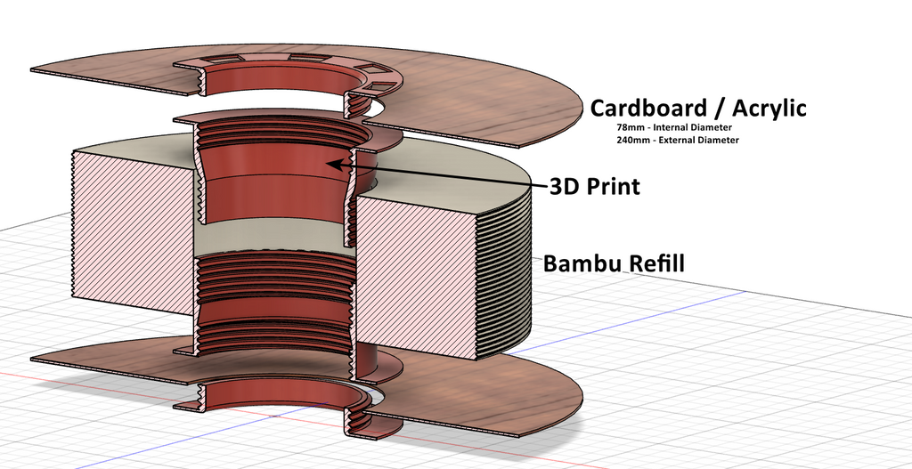 Ultra low Plastic Spool - Bambu Refill (87g) Reuse