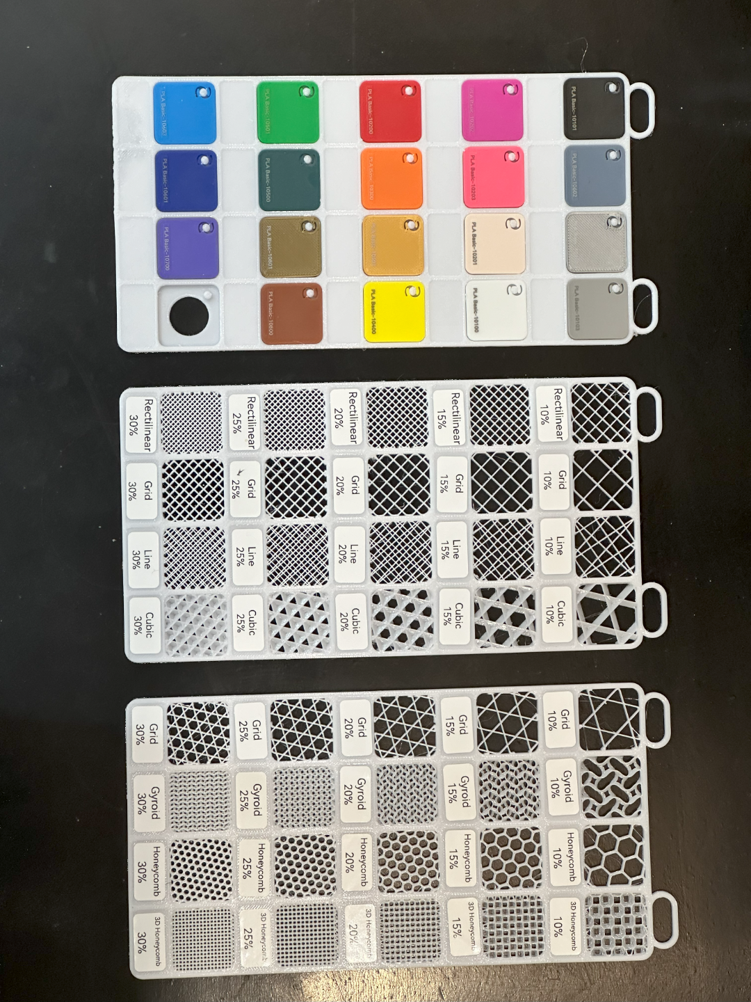 Filament Swatch System - Infill patterns 01