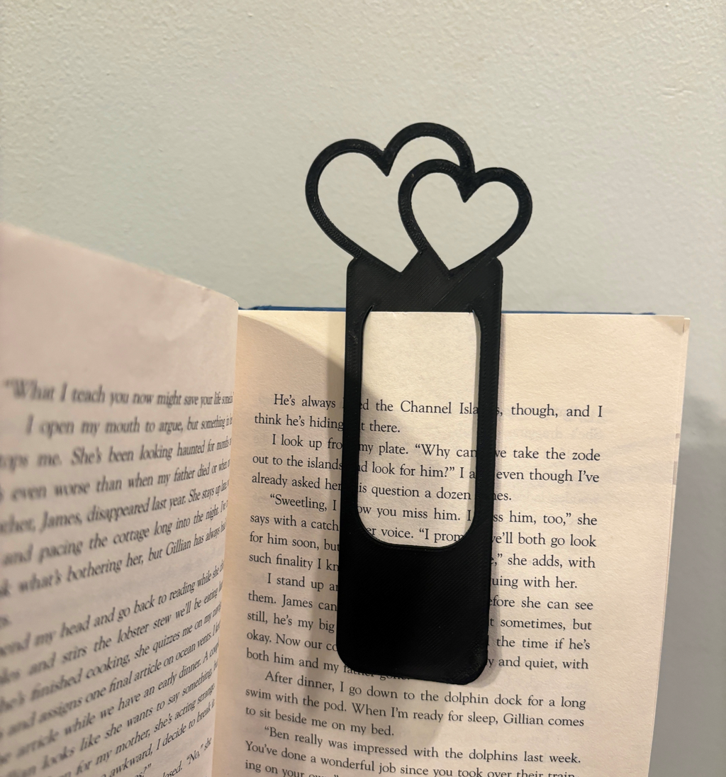 Double Love Heart Bookmark