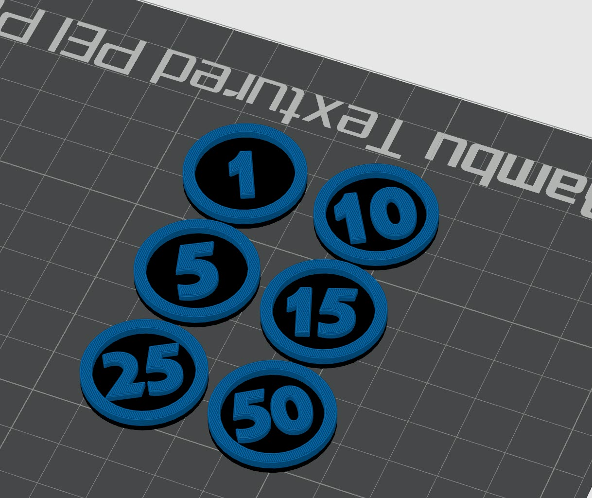 Numbered Tokens 1, 5, 10, 15, 25, 59 (Generic card/ board game/ kids tokens/ screen time)