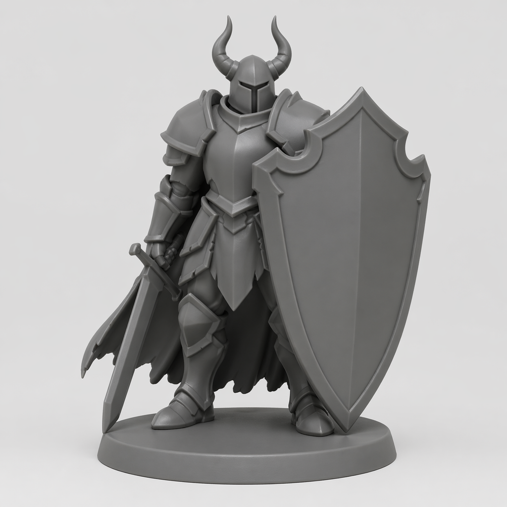 Armored Horned Knight – Tabletop Miniature