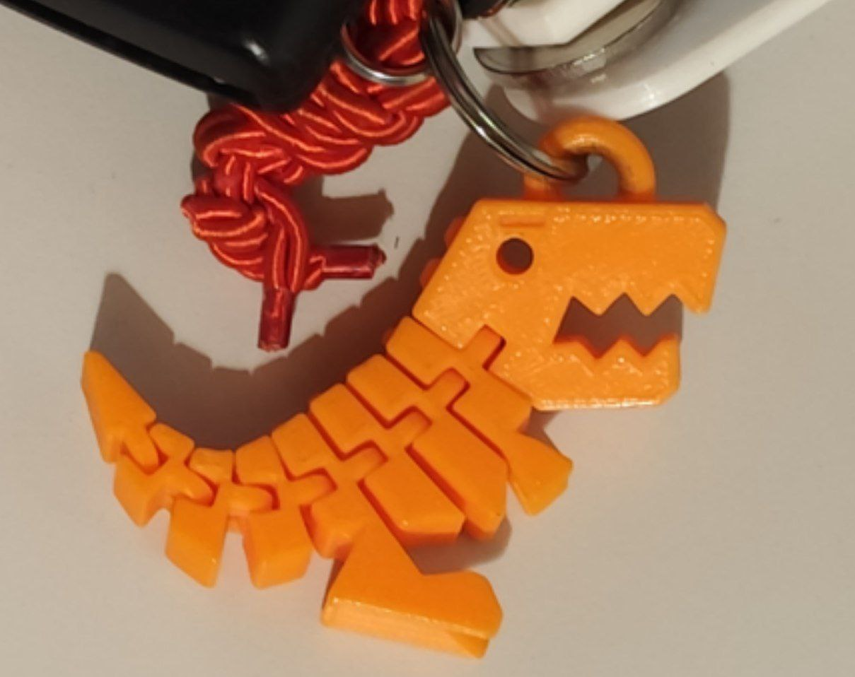 Flexible Dinosaur Keychain