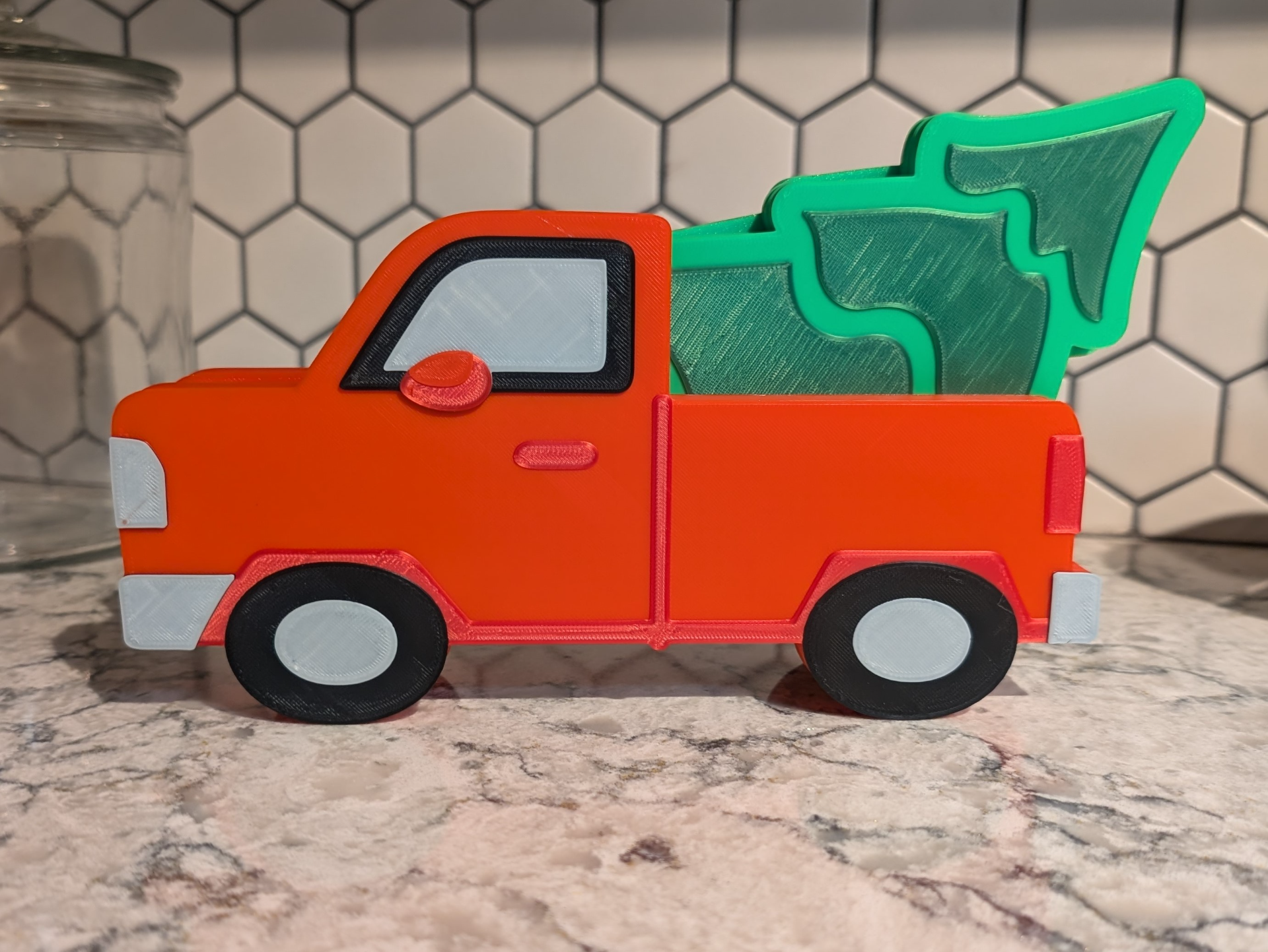 Christmas Tree Coaster Set with Truck Holder