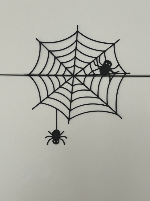 Spiders on web - Halloween silhouette decor