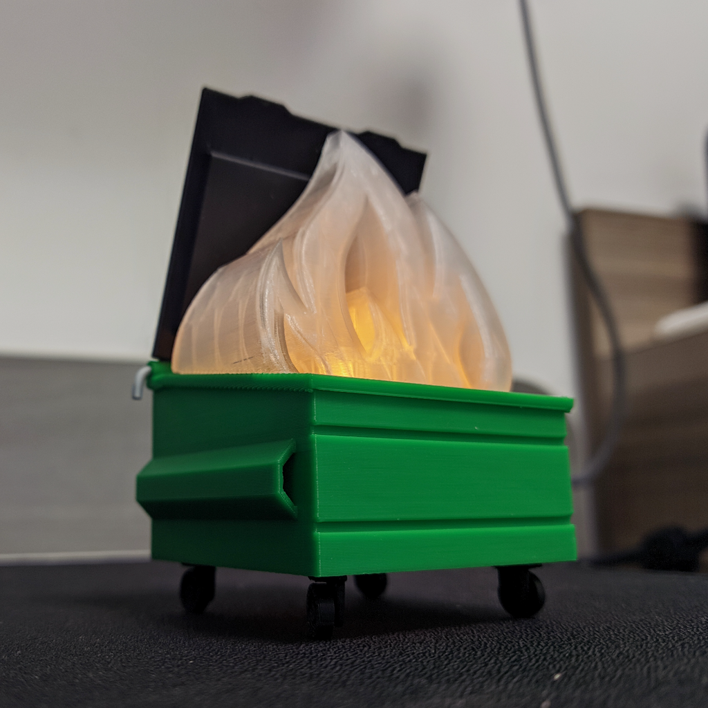 Dumpster Fire LED Tealight Holder