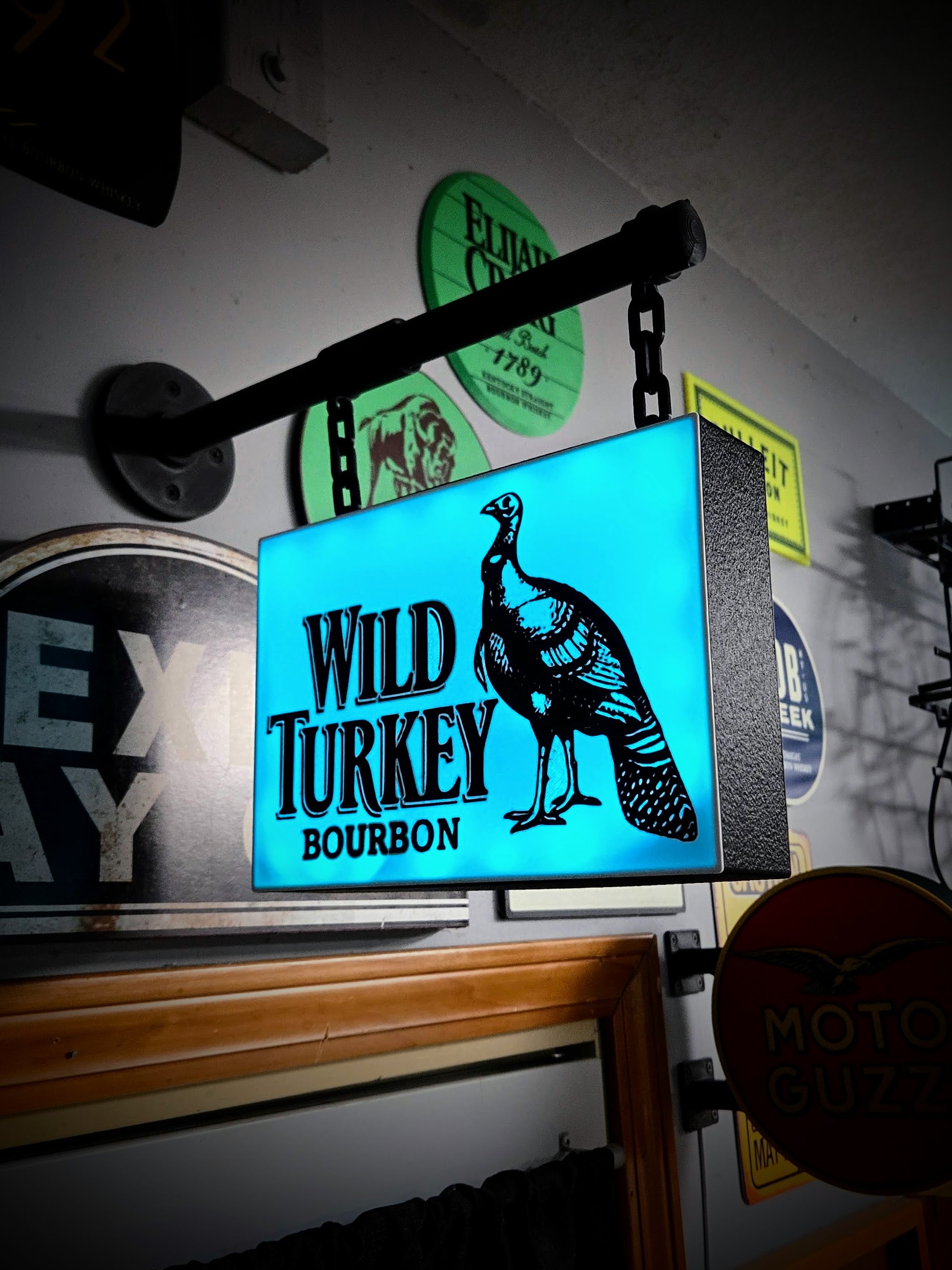WILD TURKEY ~ 2-Sided Hanging Pub Style Lightbox