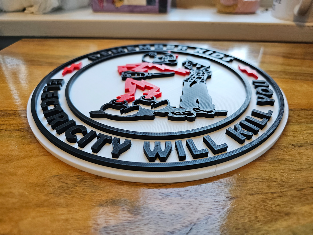 Electricity Kills Reddy Kilowatt 3D Sign