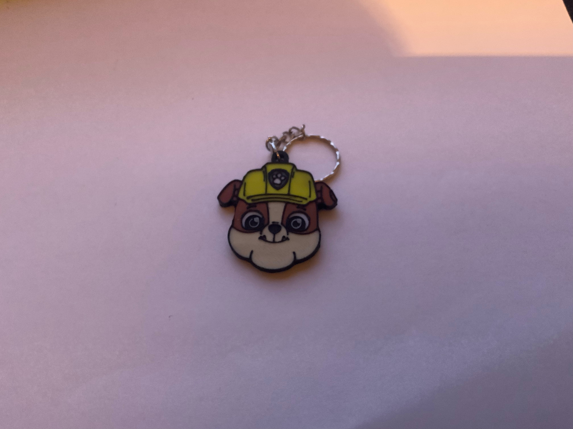 paw patrol rubble keychain \ necklace charm