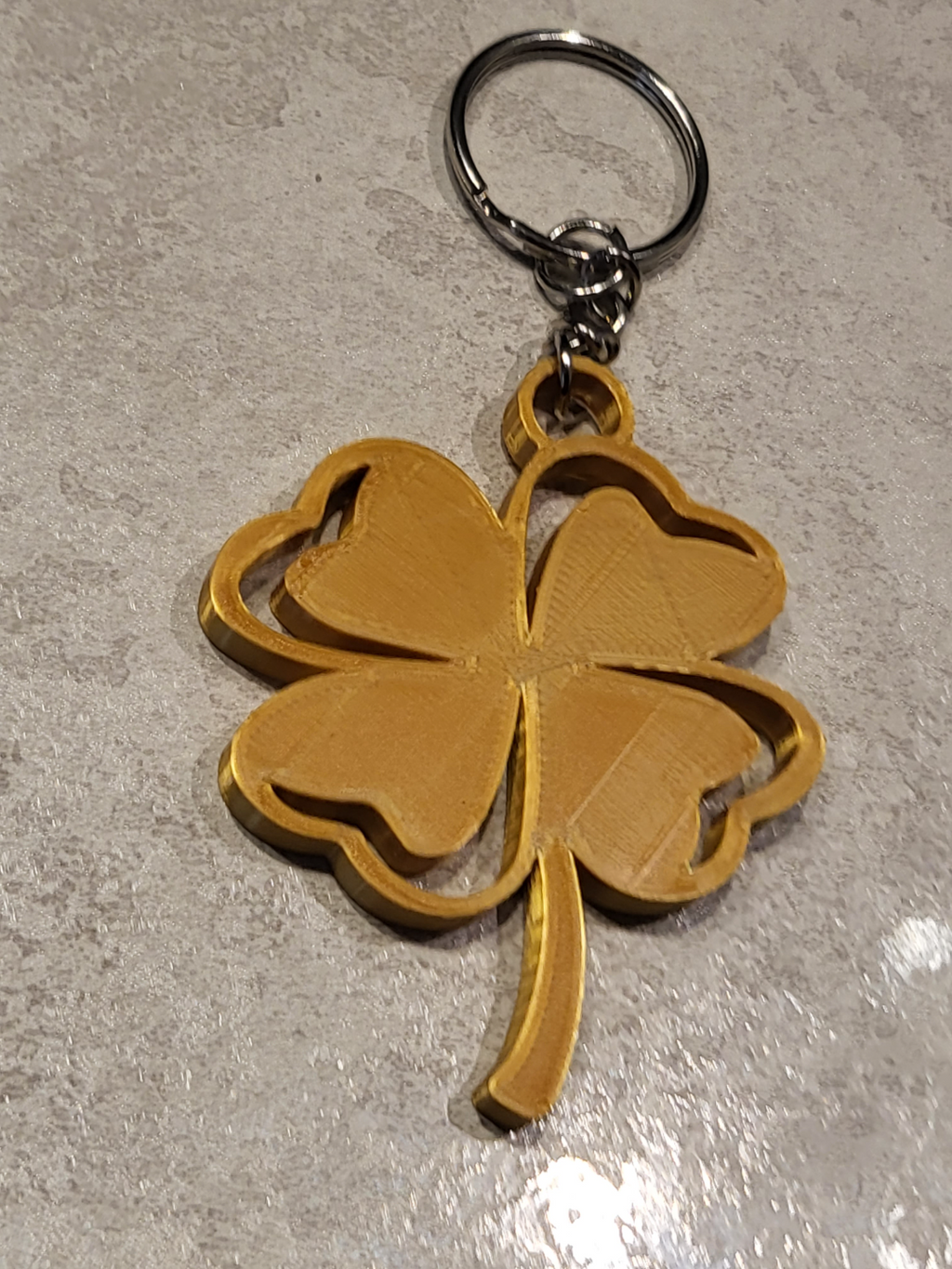 Four Leaf Clover Lucky Charm Keychain Double-Sided