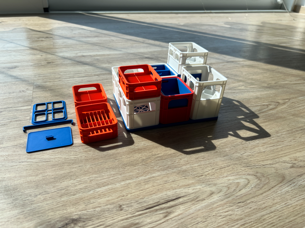 Beer battery crate stackable set
