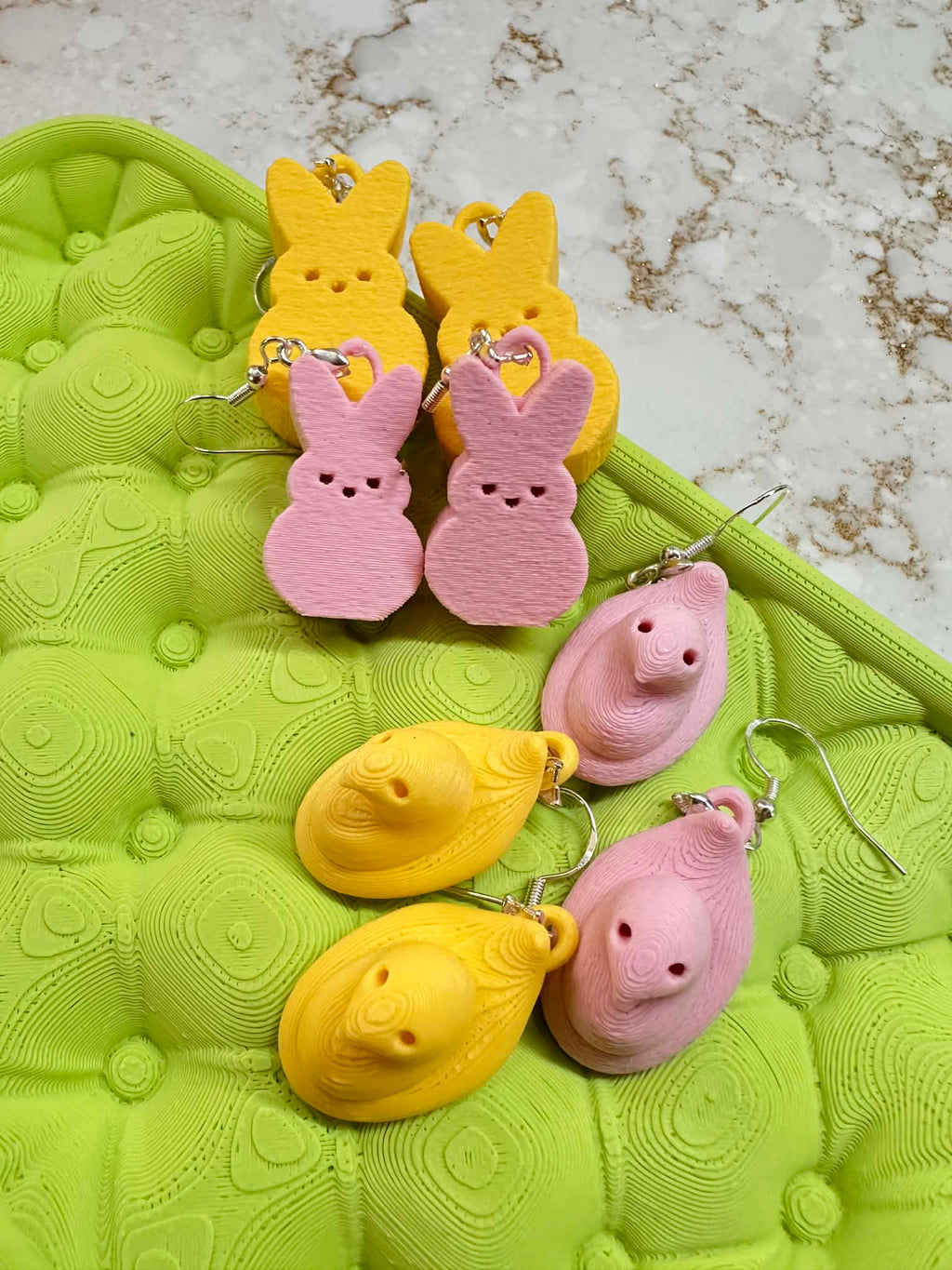 Peeps Earrings Chick and Bunny Easter