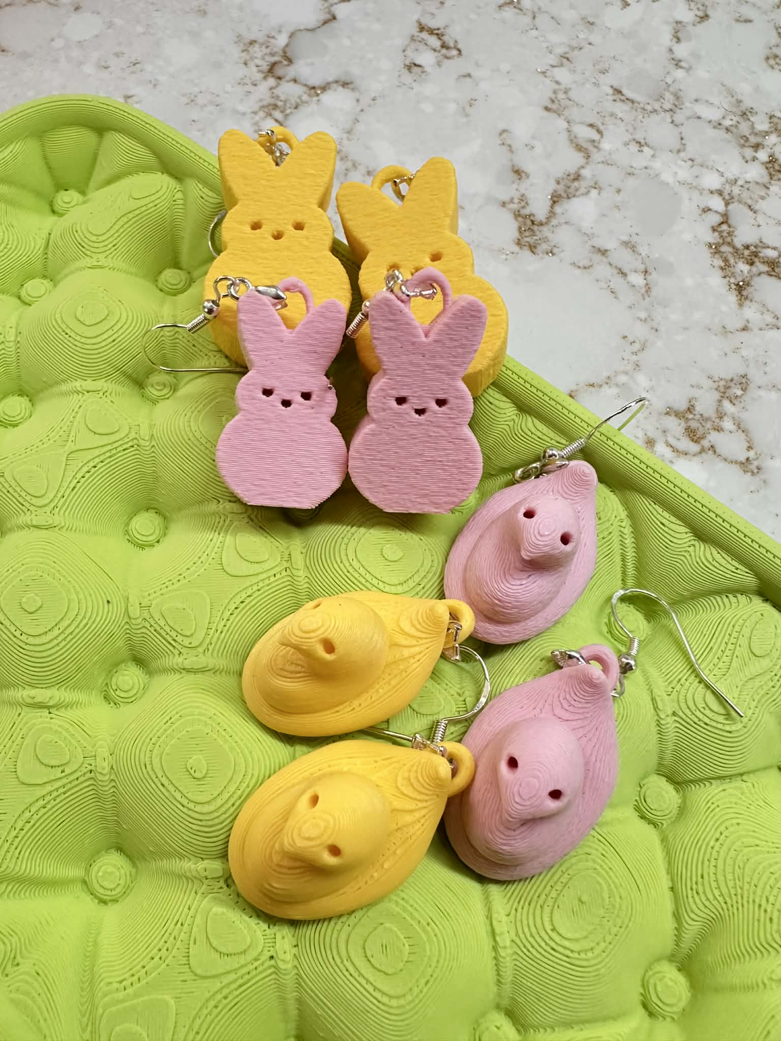 Peeps Earrings Chick and Bunny Easter