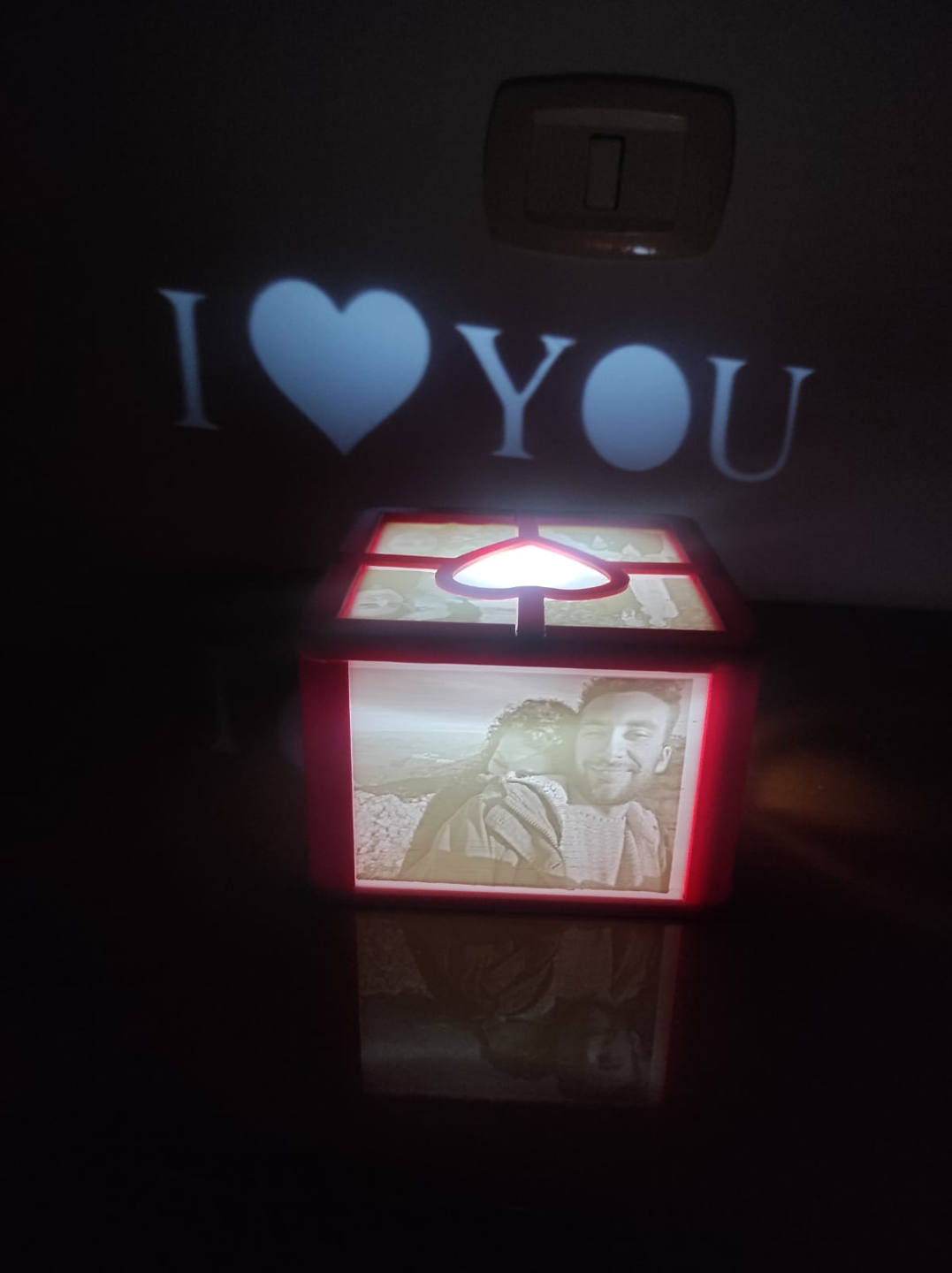 BOX LITOFANIA CON SCRITTA PERSONALIZZABILE