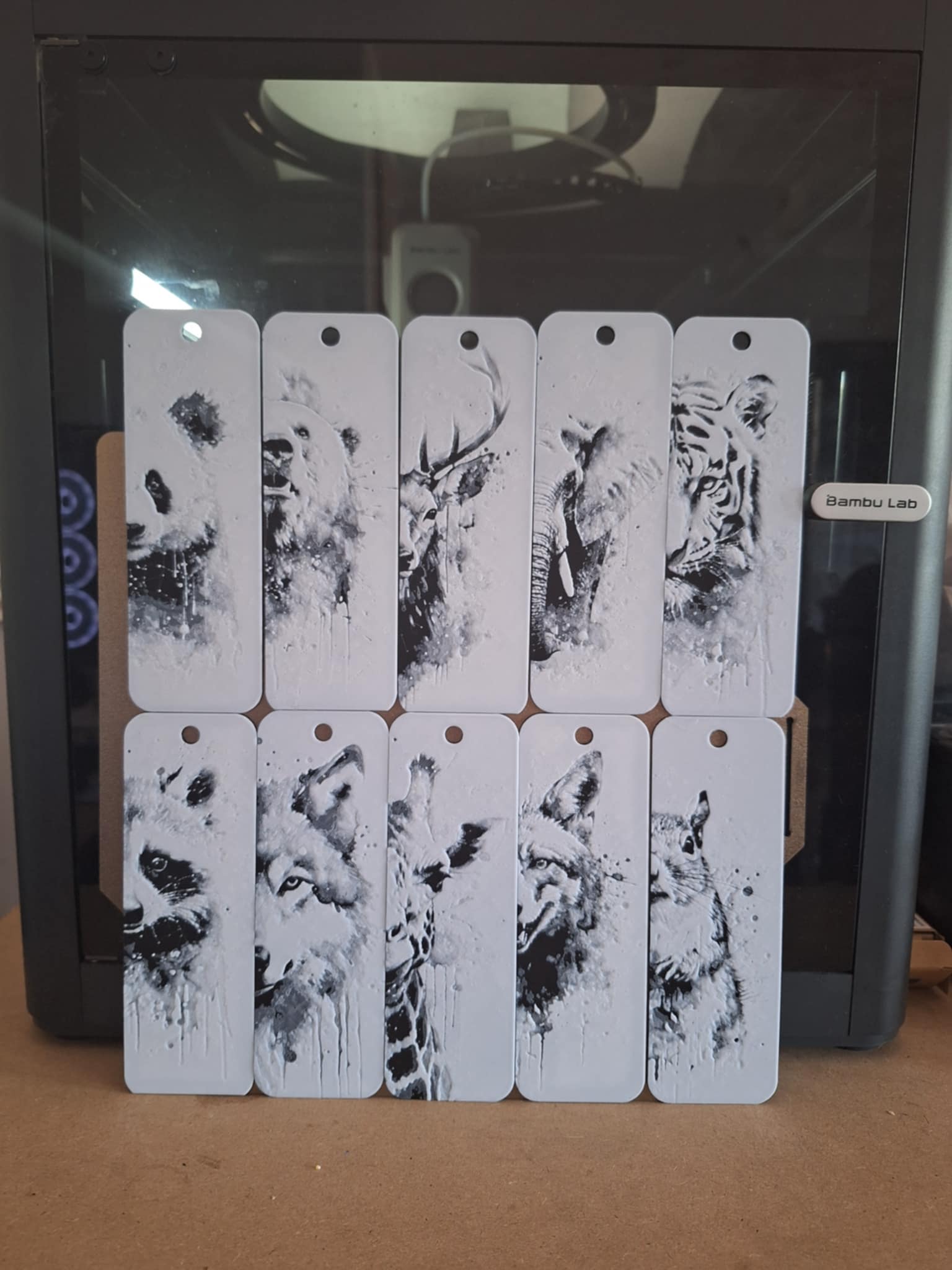 Black and white Animal Bookmarks SET OF 10 V2