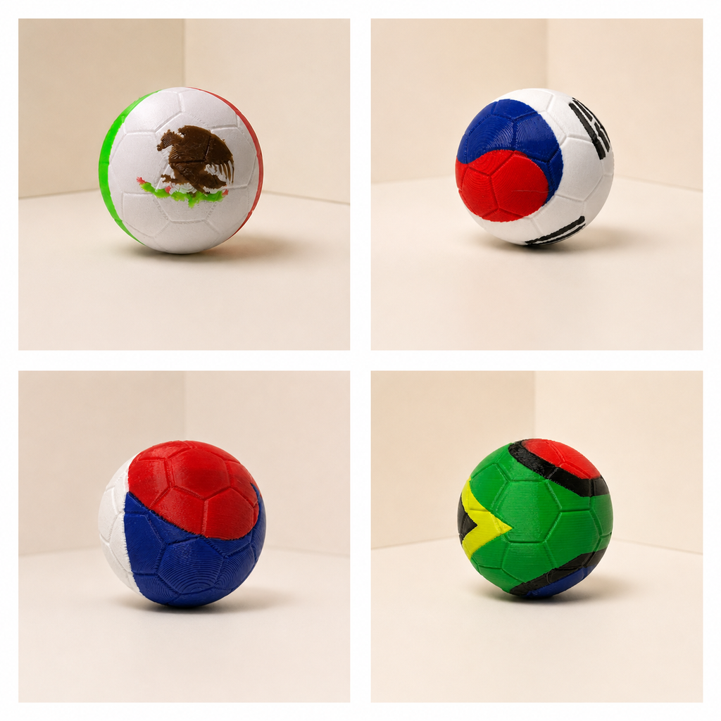 World Cup - National Flag - Mini Football Keychain