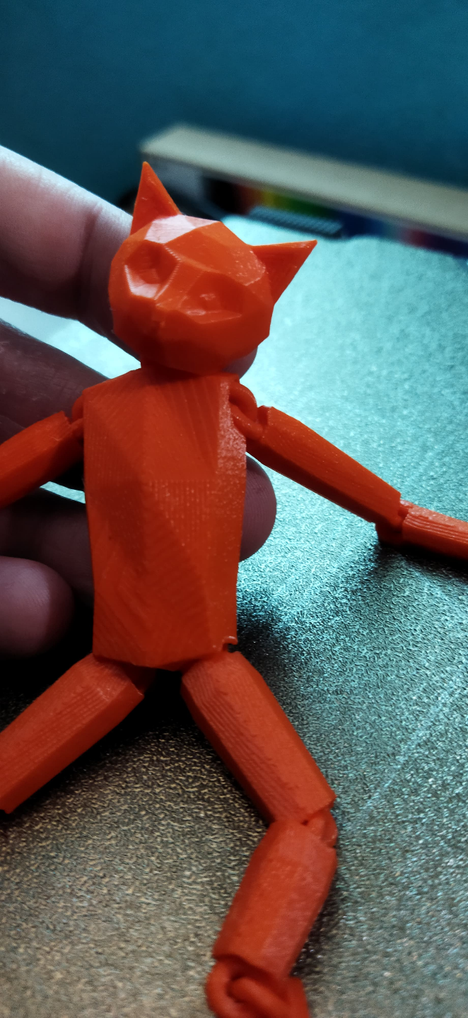 Flexi Cat Man Lowpoly Keychain