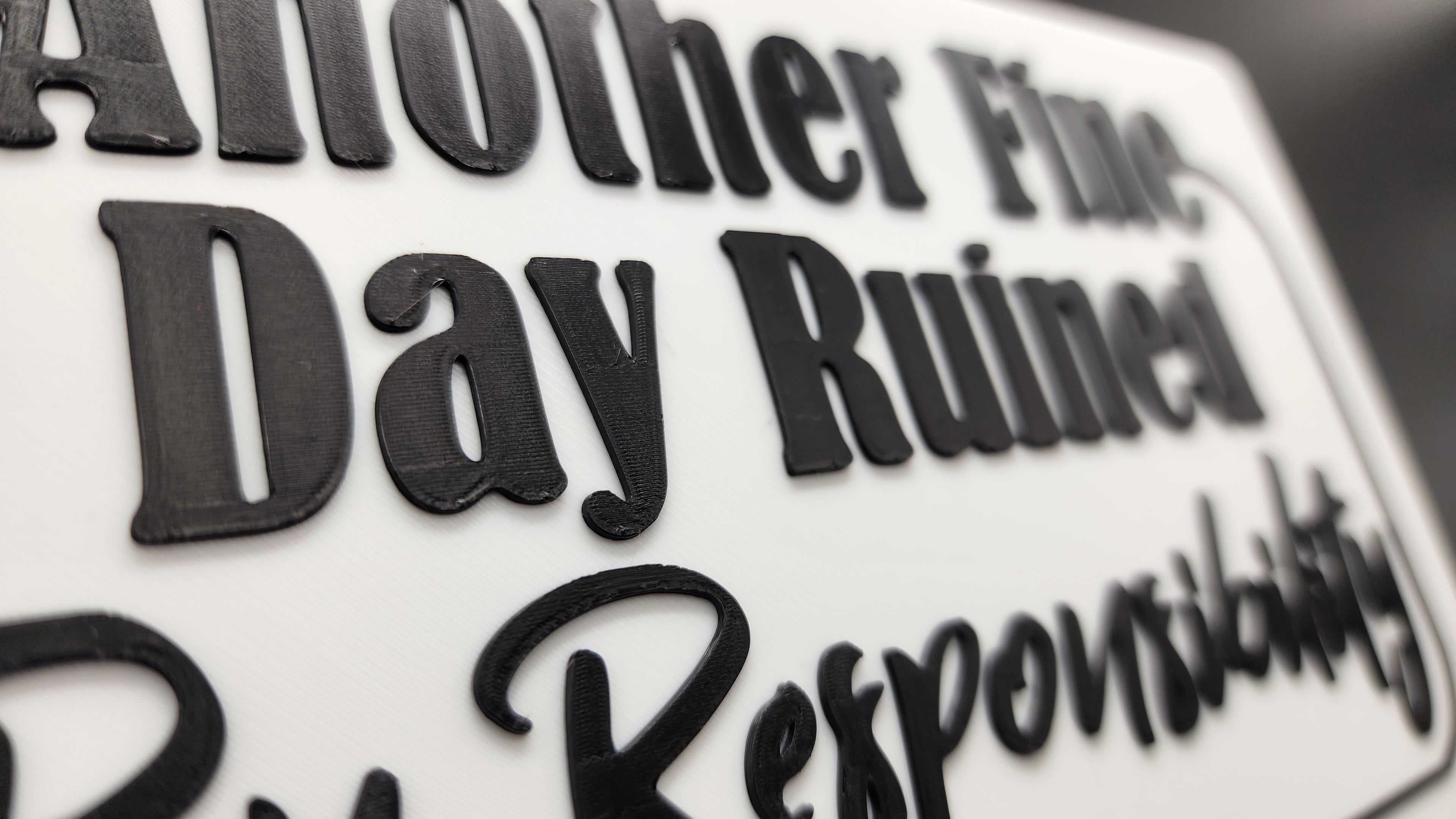 Another Fine Day Ruined Sign 2 Color
