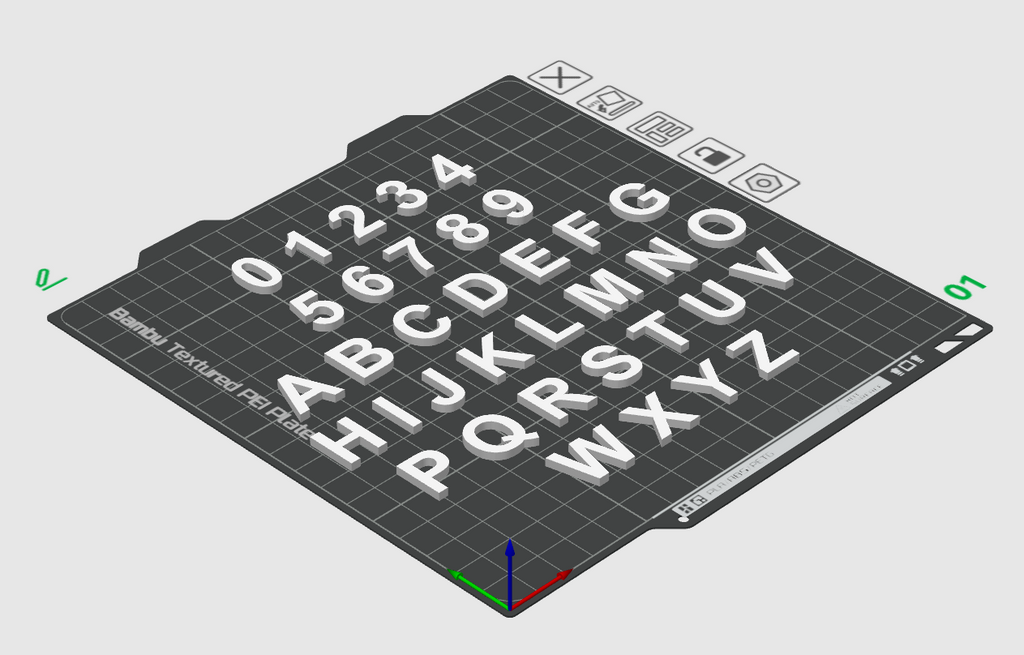 Alphabet Letters & Numbers (Extended Set) - Arial