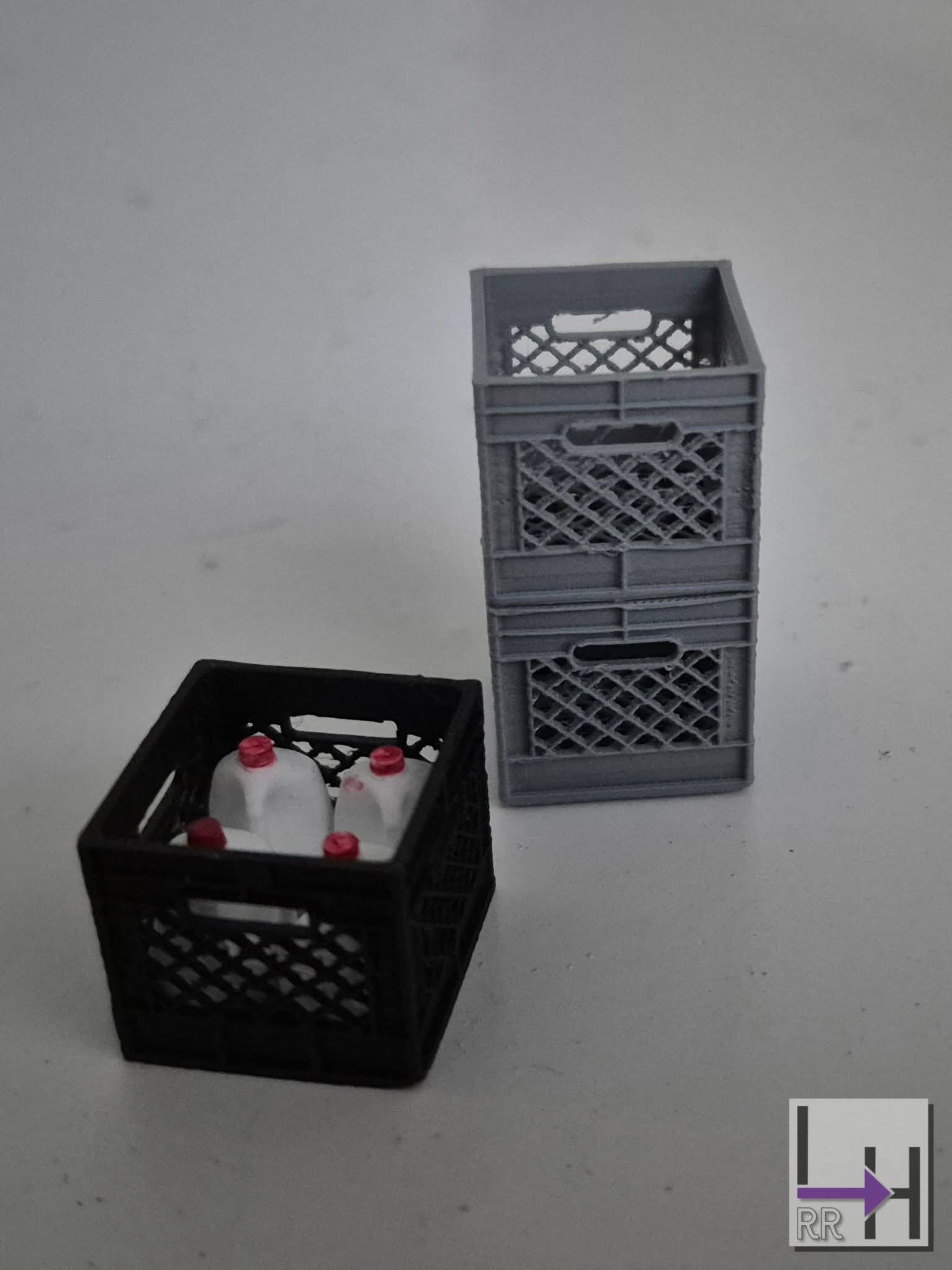 Milk Crate, stackable; 1:24 scale