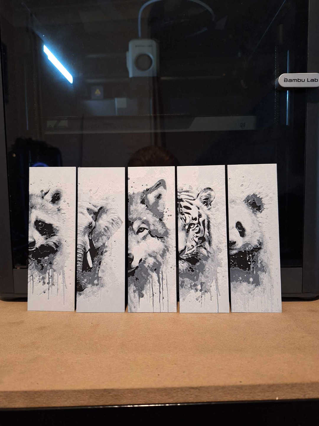 Black and white animal bookmarks set 1