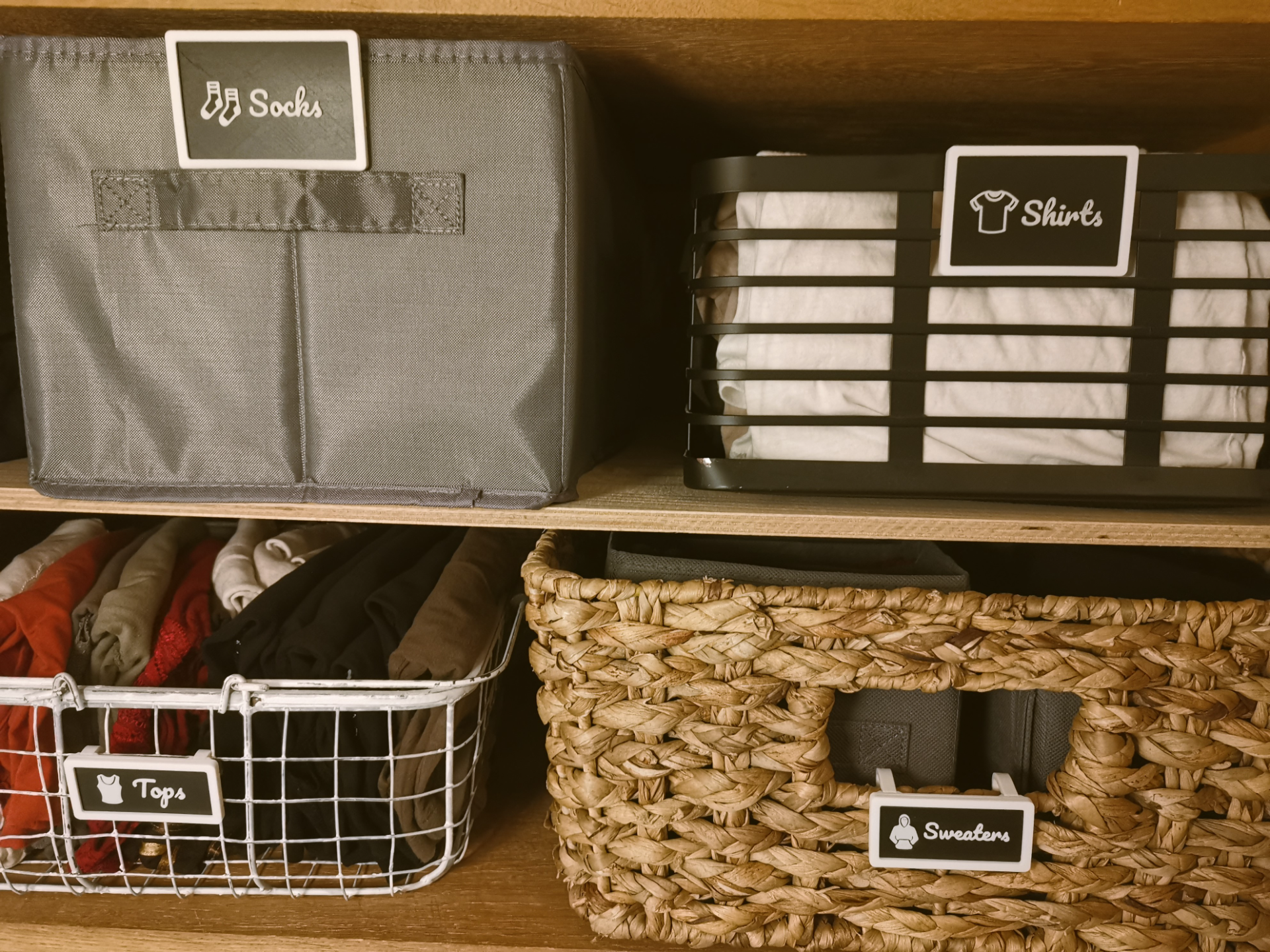Basket Organizer Clip-On Labels