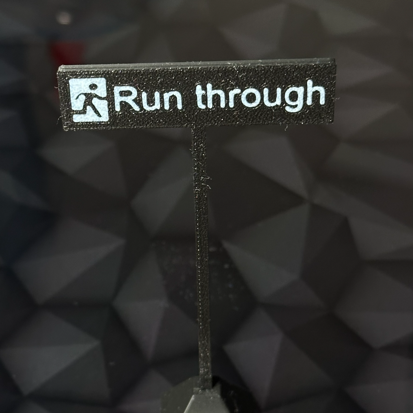 Stand with inscription "Run through" - EFT