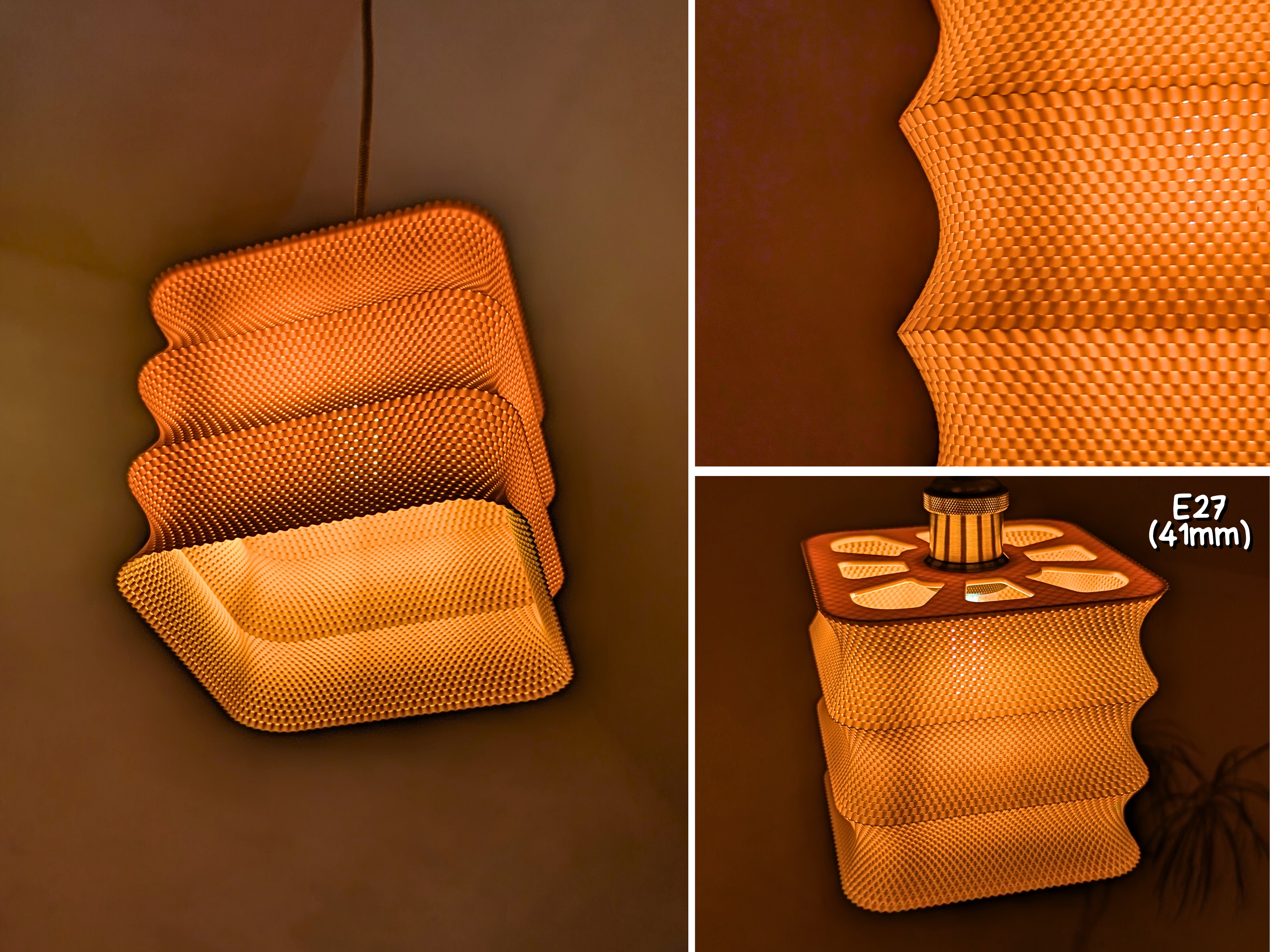 inverted lampshade with basket structure
