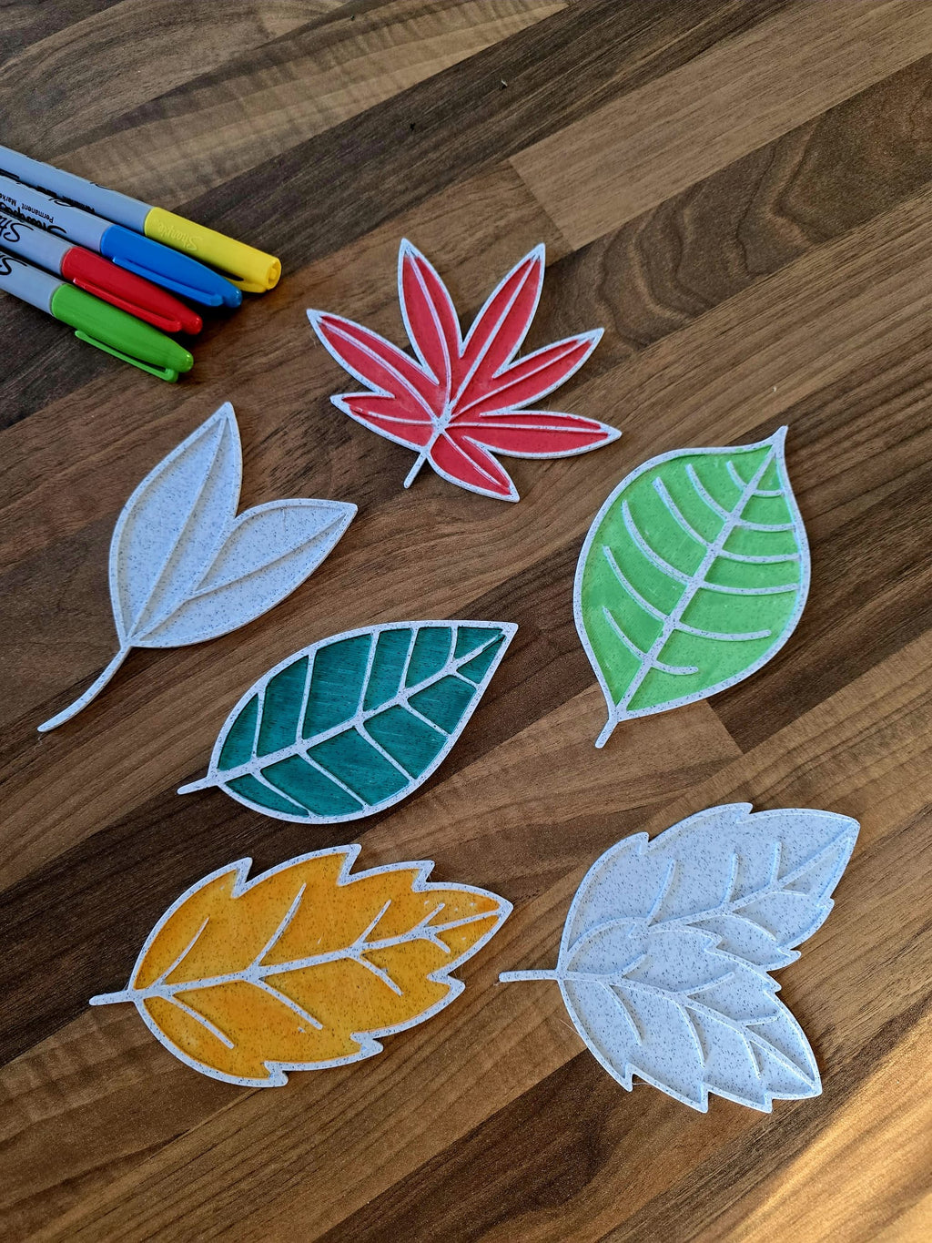 Leaves Botanical Spring Fall Coloring Set Floral