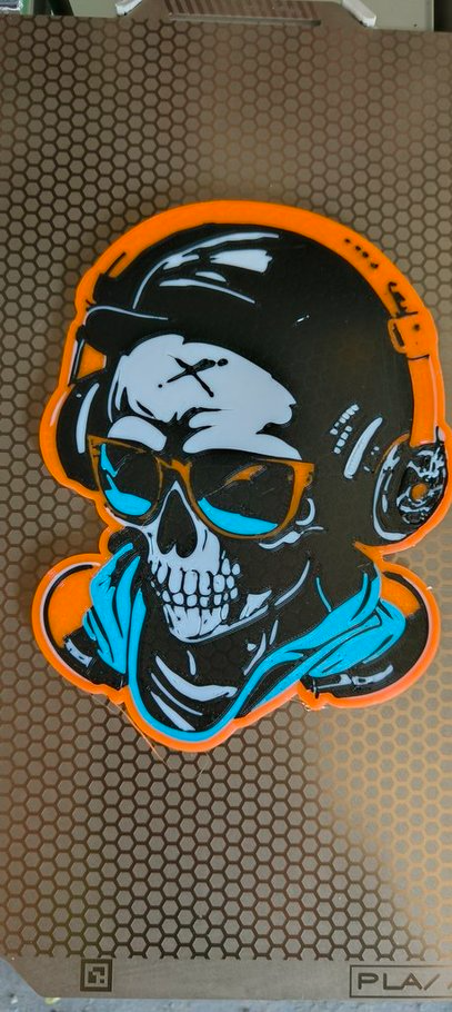 Headphone Skull Wallart Sign