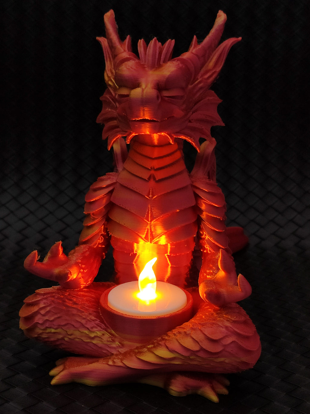 Meditating Dragon - LED Tea light Holder